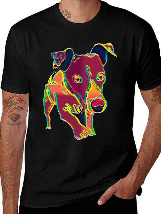Dog Graphic Tee - Colorful Dog Print