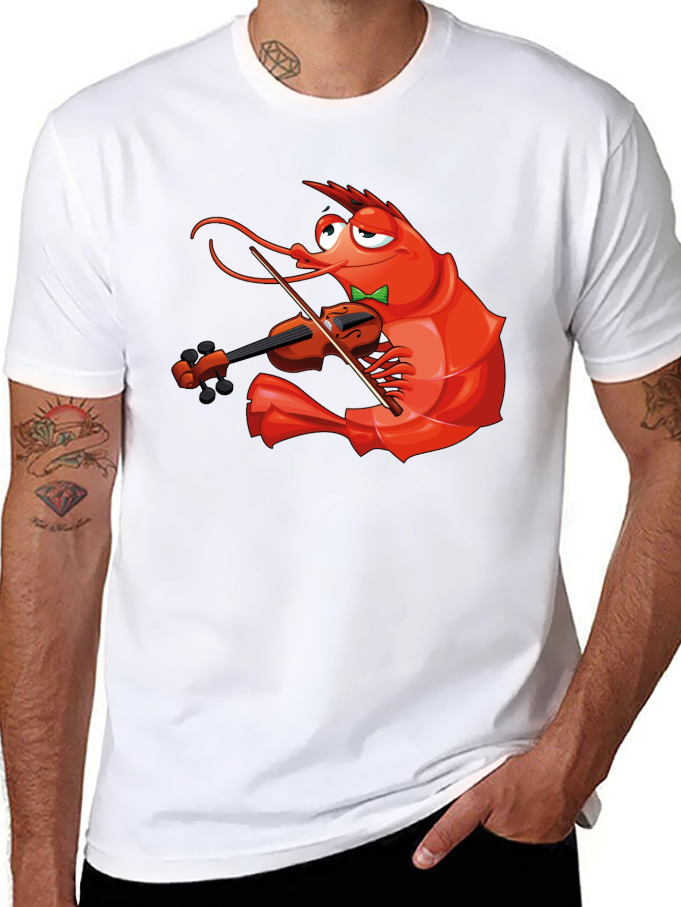 Shrimp Violinist T-Shirt - Funny Music Lover Tee
