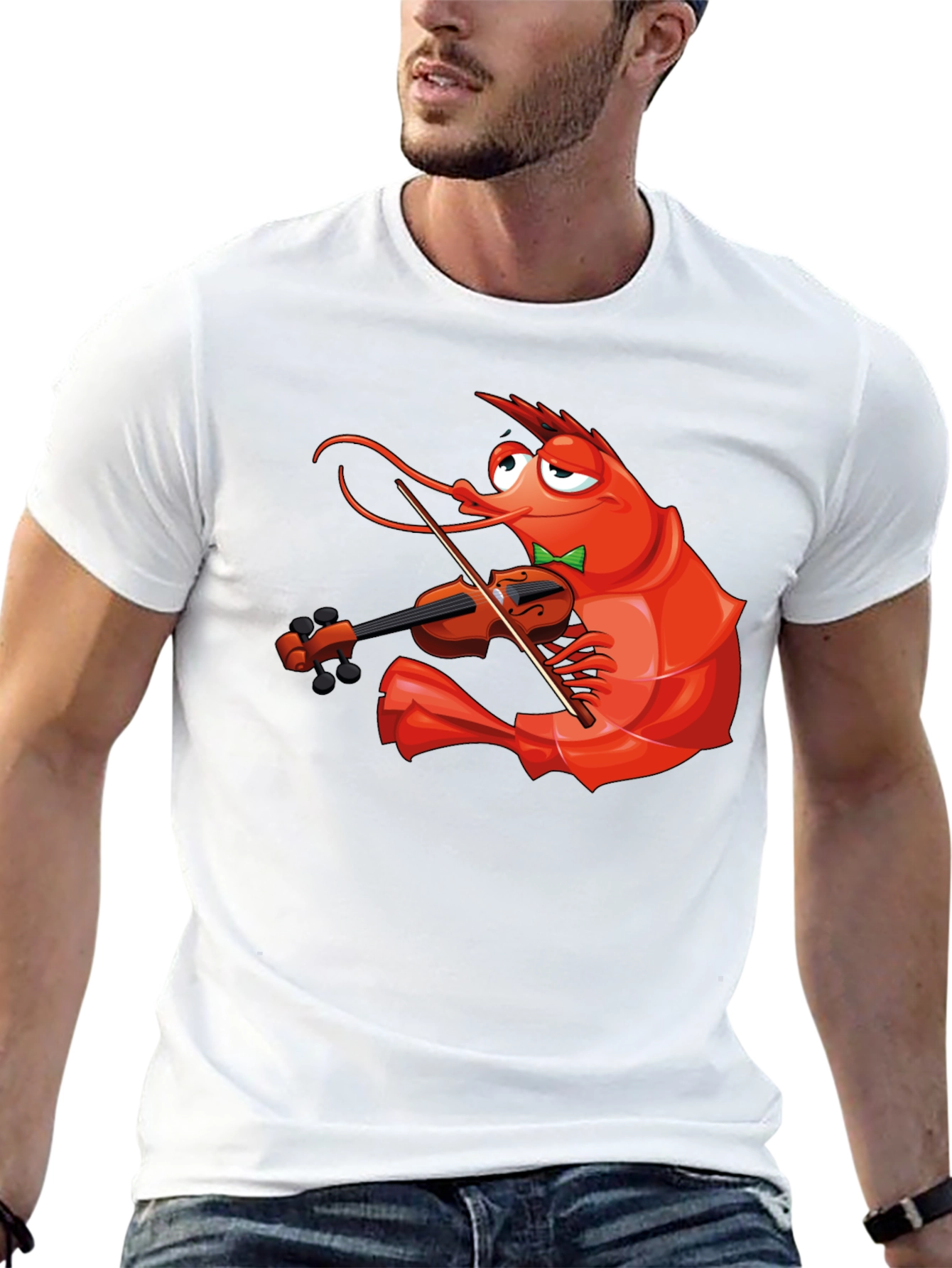 Shrimp Violinist T-Shirt - Funny Music Lover Tee
