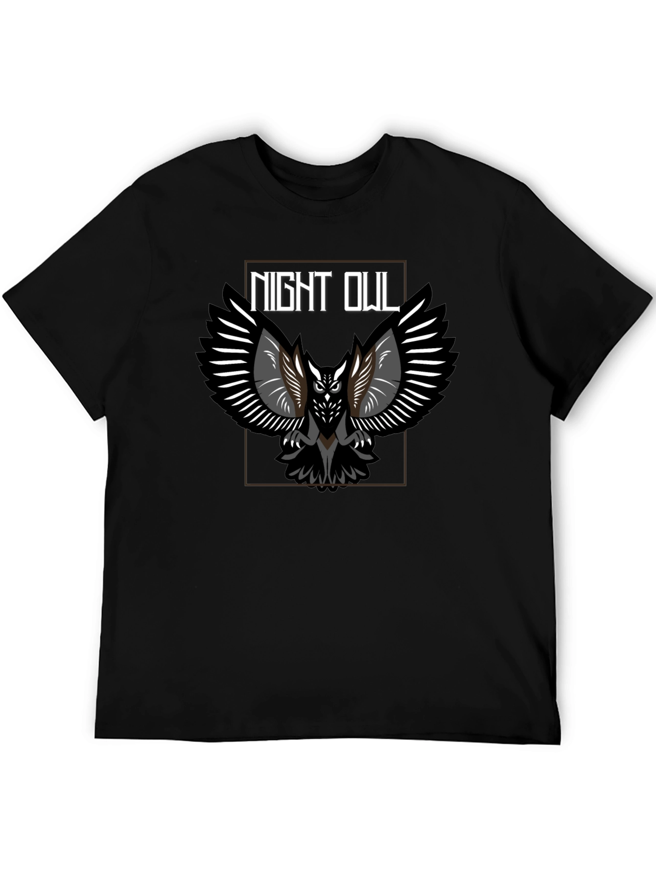 Night Owl Graphic Tee - Black Cotton Blend