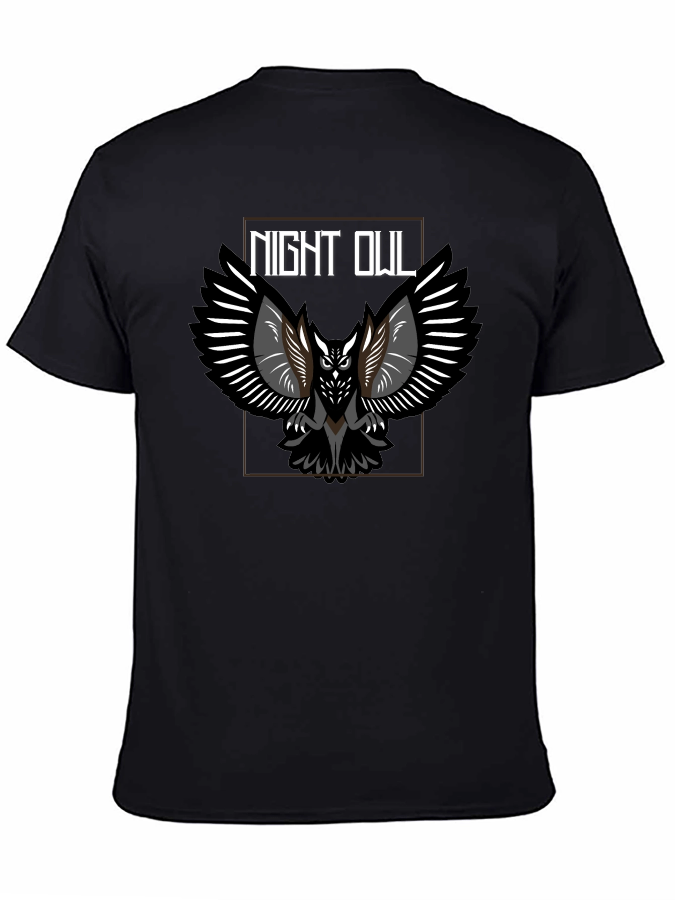Night Owl Graphic Tee - Black Cotton Blend