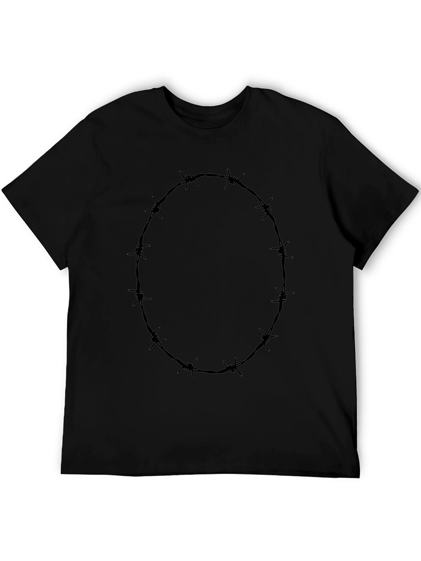 Barbed Wire Ring Graphic Black T-Shirt