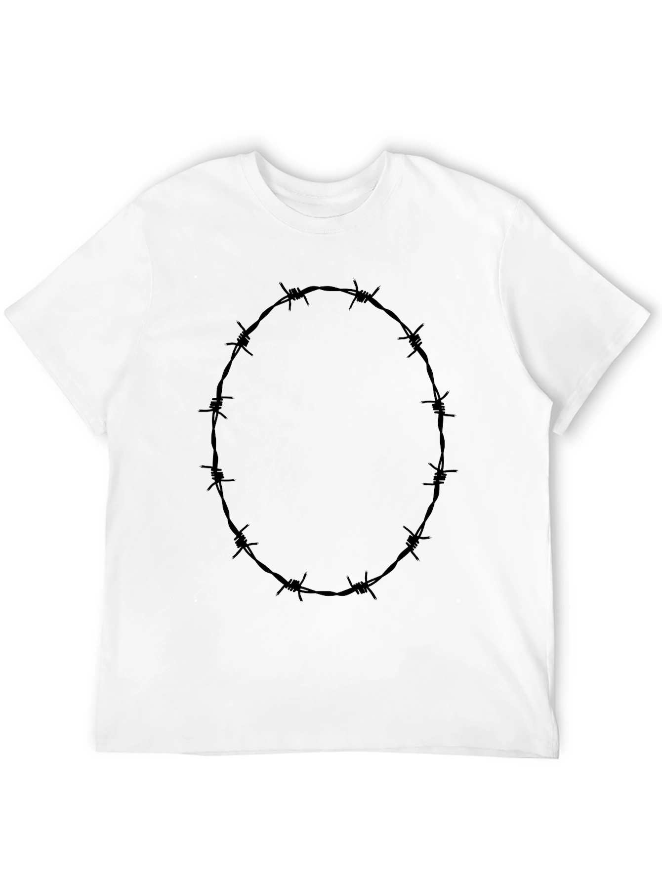Barbed Wire Ring Graphic Black T-Shirt
