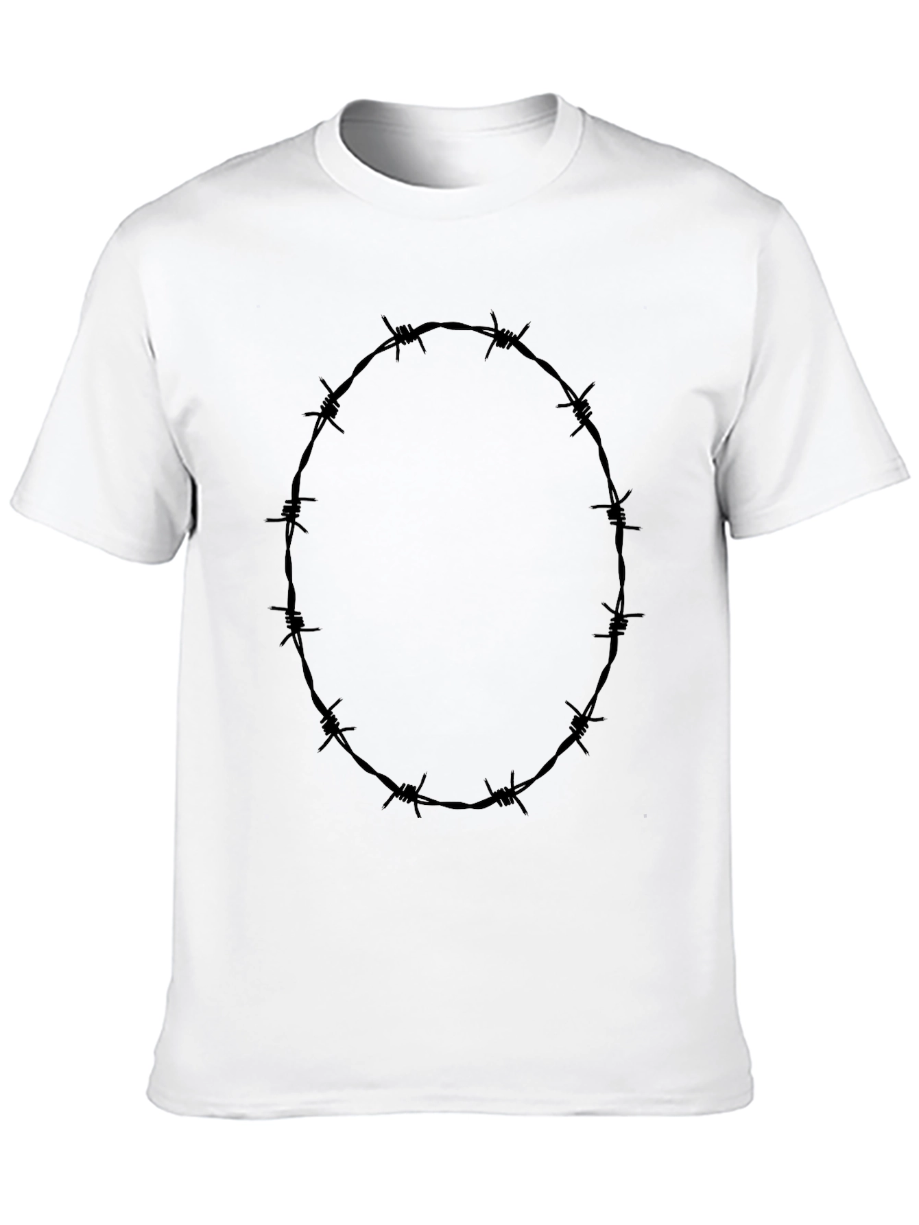 Barbed Wire Ring Graphic Black T-Shirt