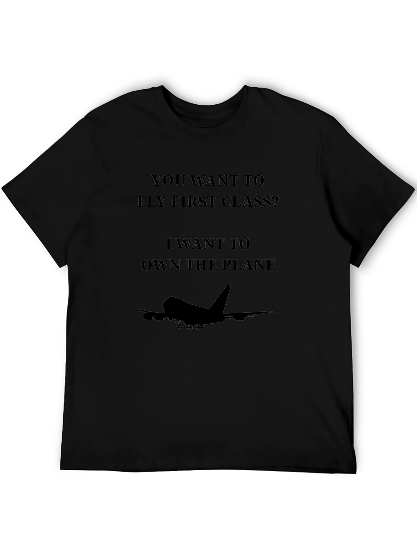 Own The Plane T-Shirt - Black Airplane Design