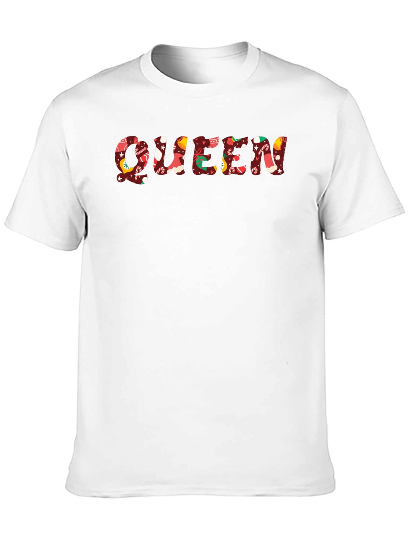 Queen Christmas Pattern Black T-Shirt