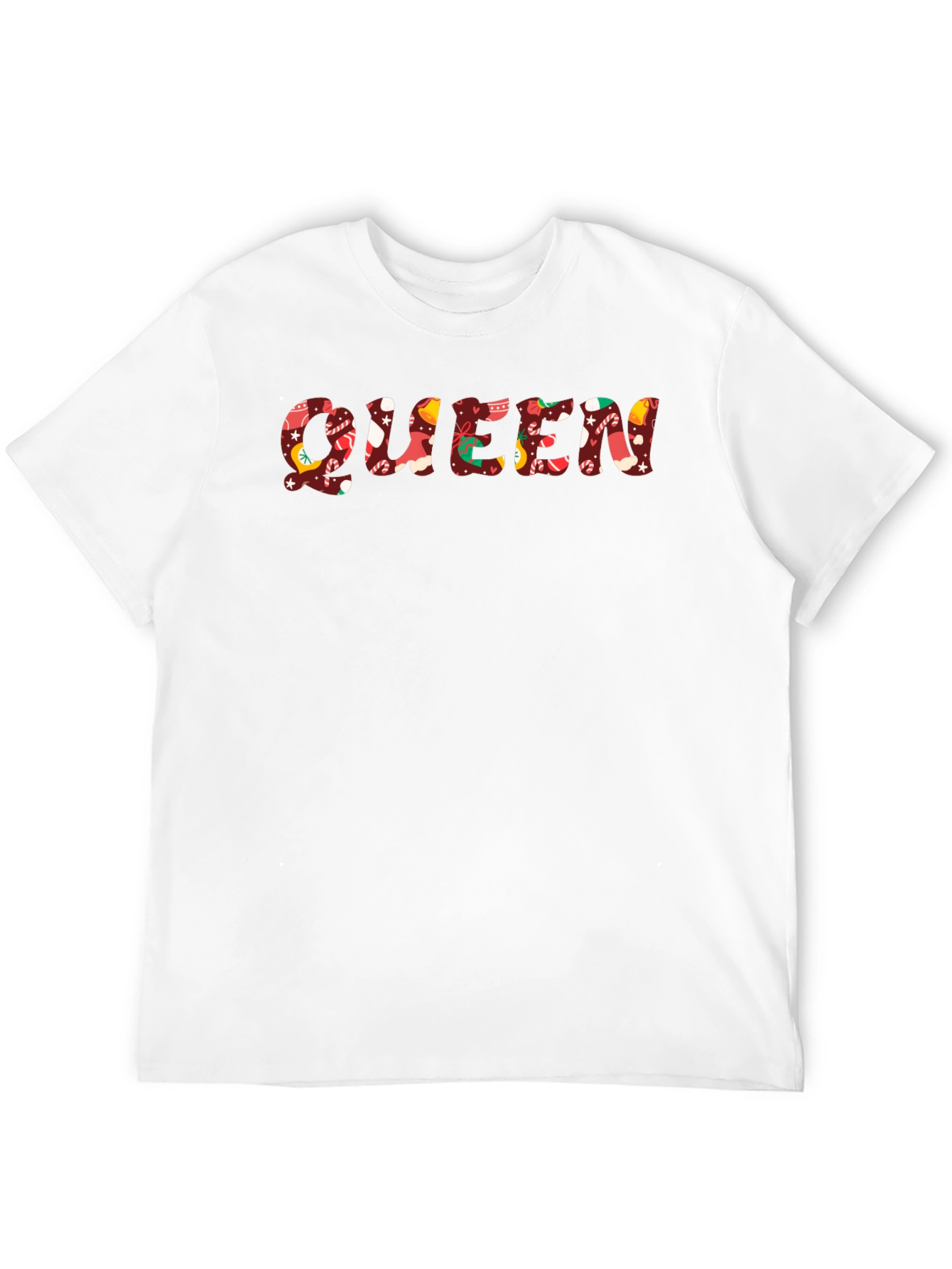 Queen Christmas Pattern Black T-Shirt
