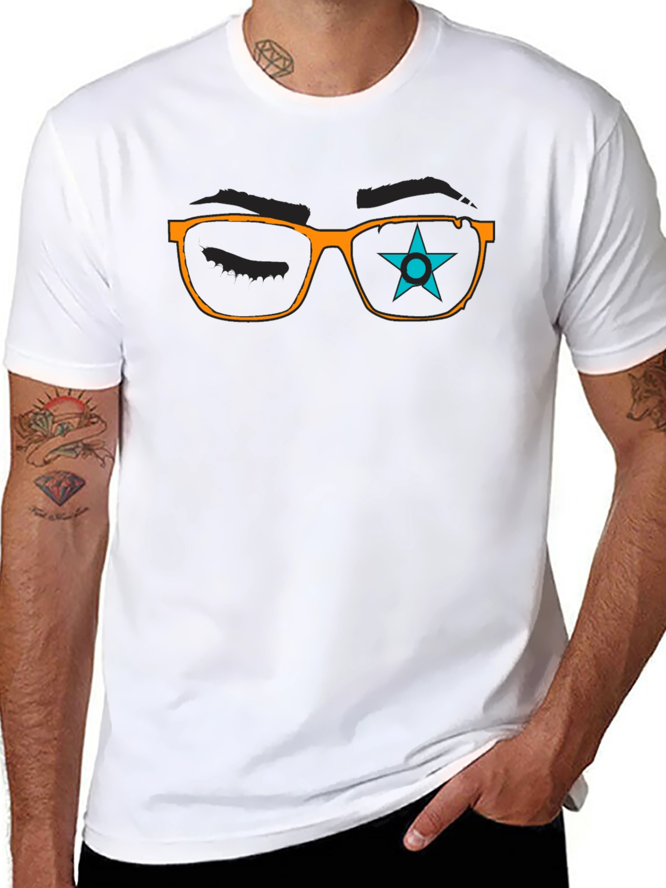 Star Eyeglasses Graphic T-Shirt