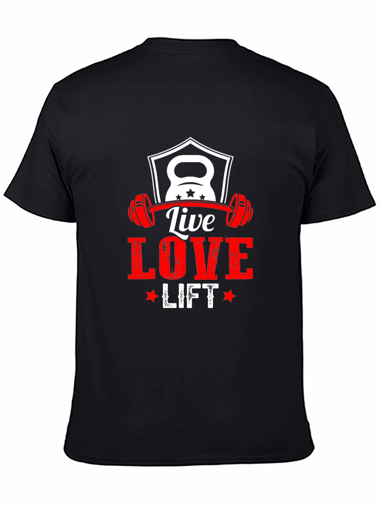 Live Love Lift Black T-Shirt - Gym Fitness Motivation