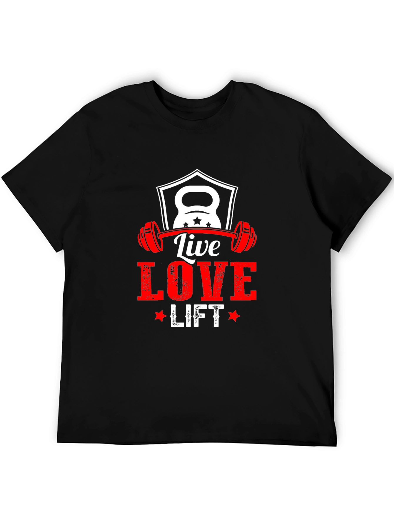 Live Love Lift Black T-Shirt - Gym Fitness Motivation