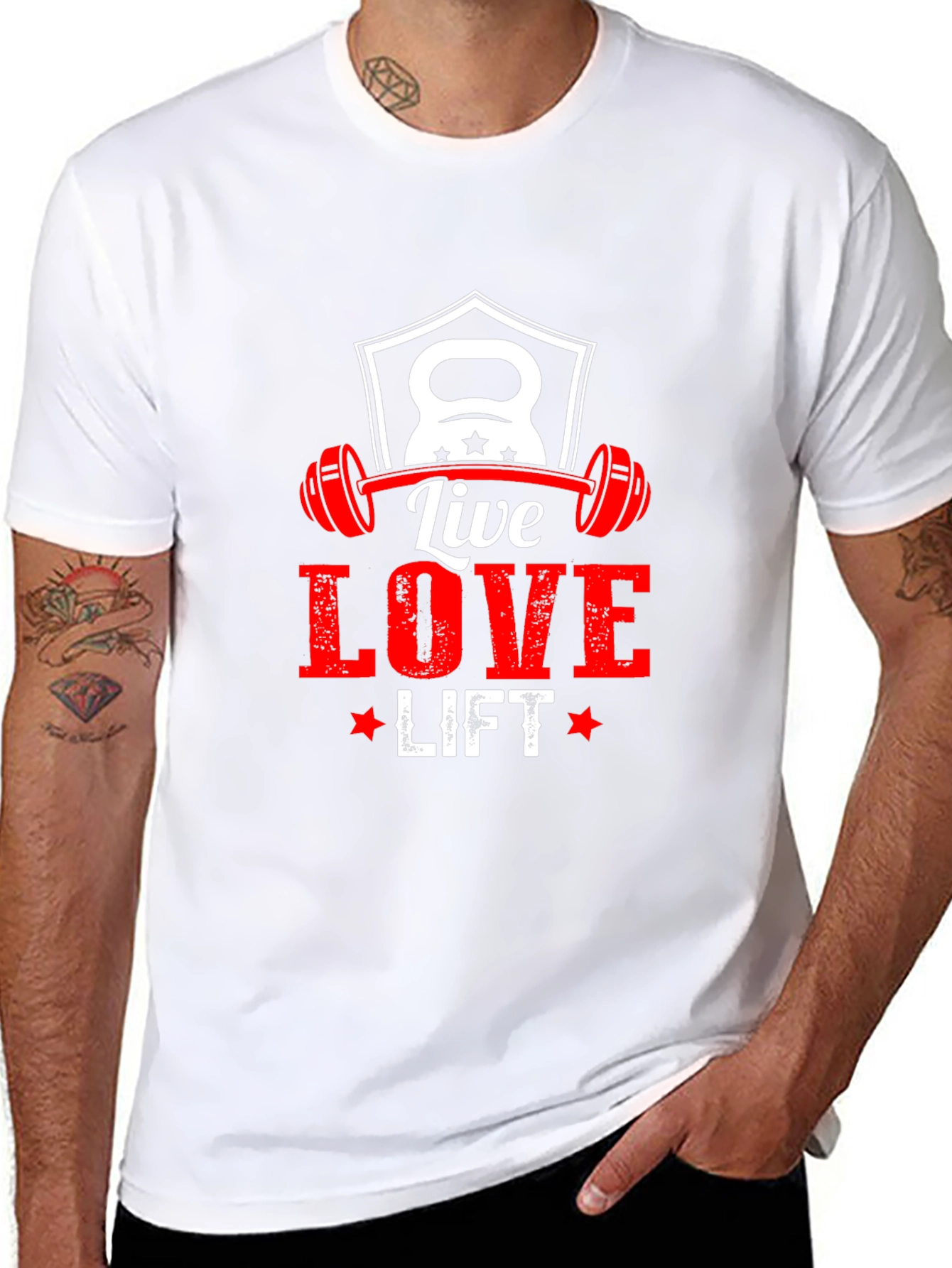 Live Love Lift Black T-Shirt - Gym Fitness Motivation