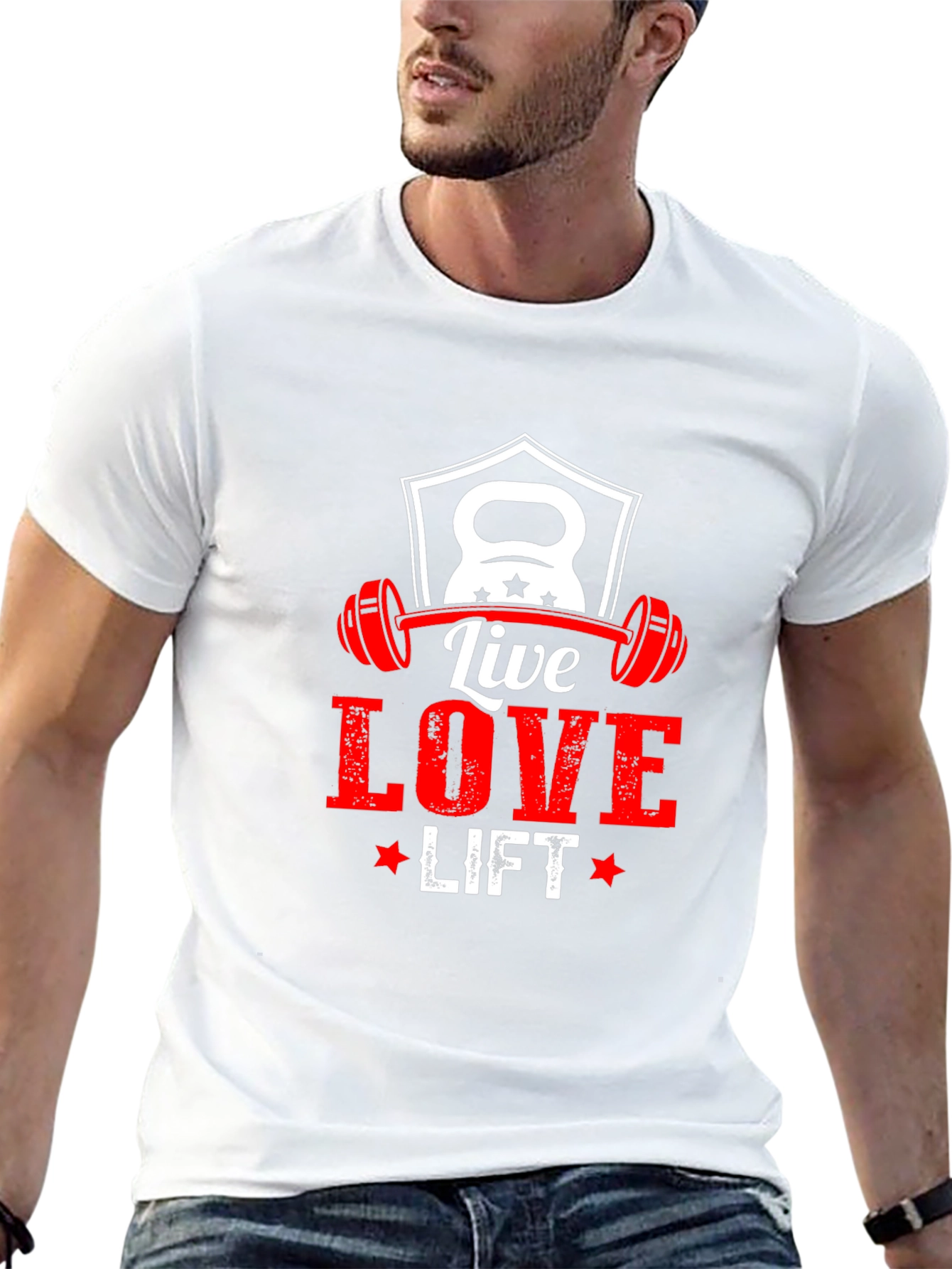 Live Love Lift Black T-Shirt - Gym Fitness Motivation