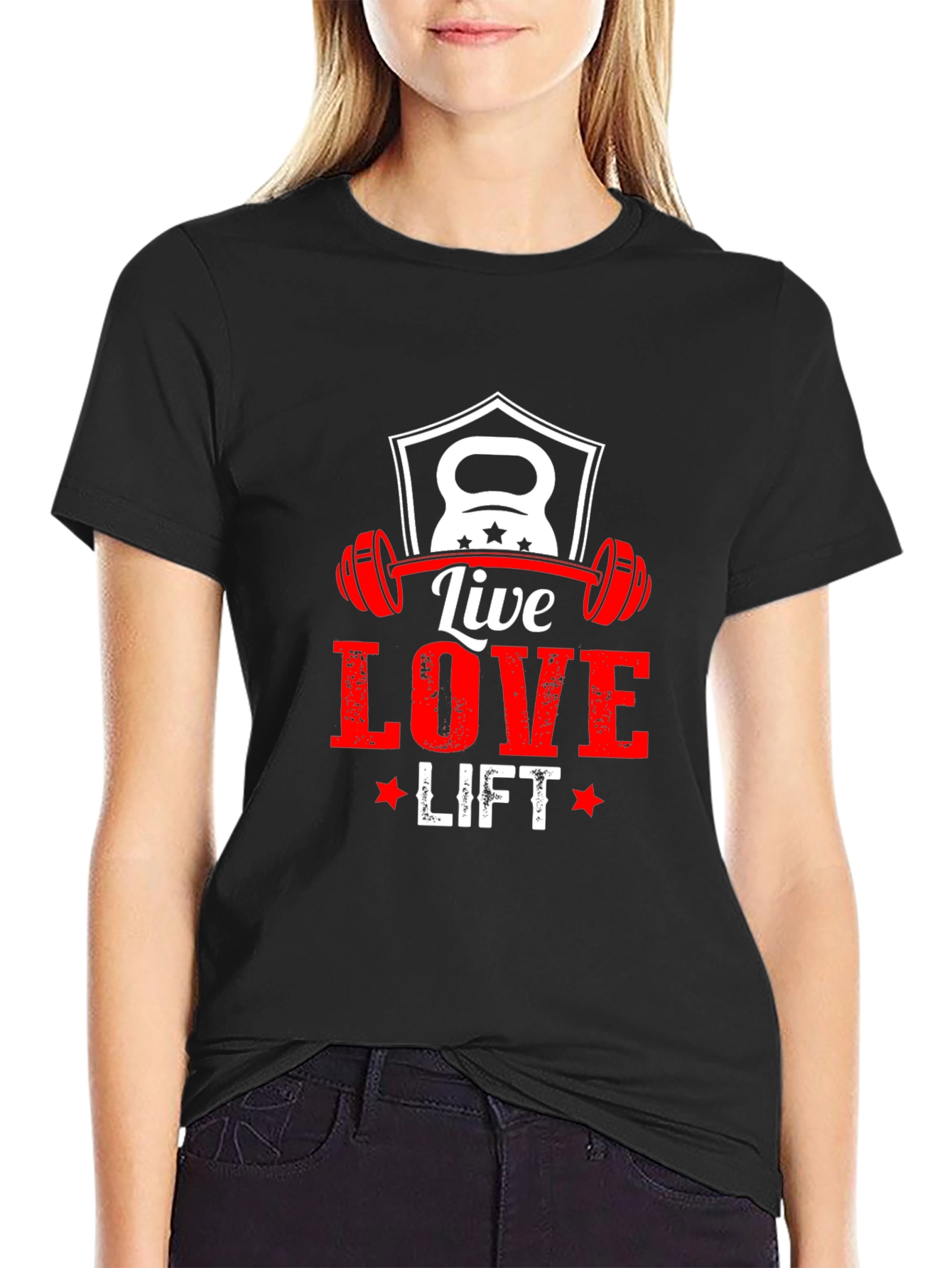 Live Love Lift Black T-Shirt - Gym Fitness Motivation