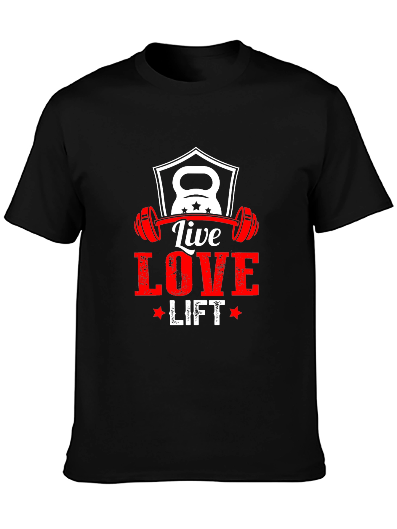 Live Love Lift Black T-Shirt - Gym Fitness Motivation