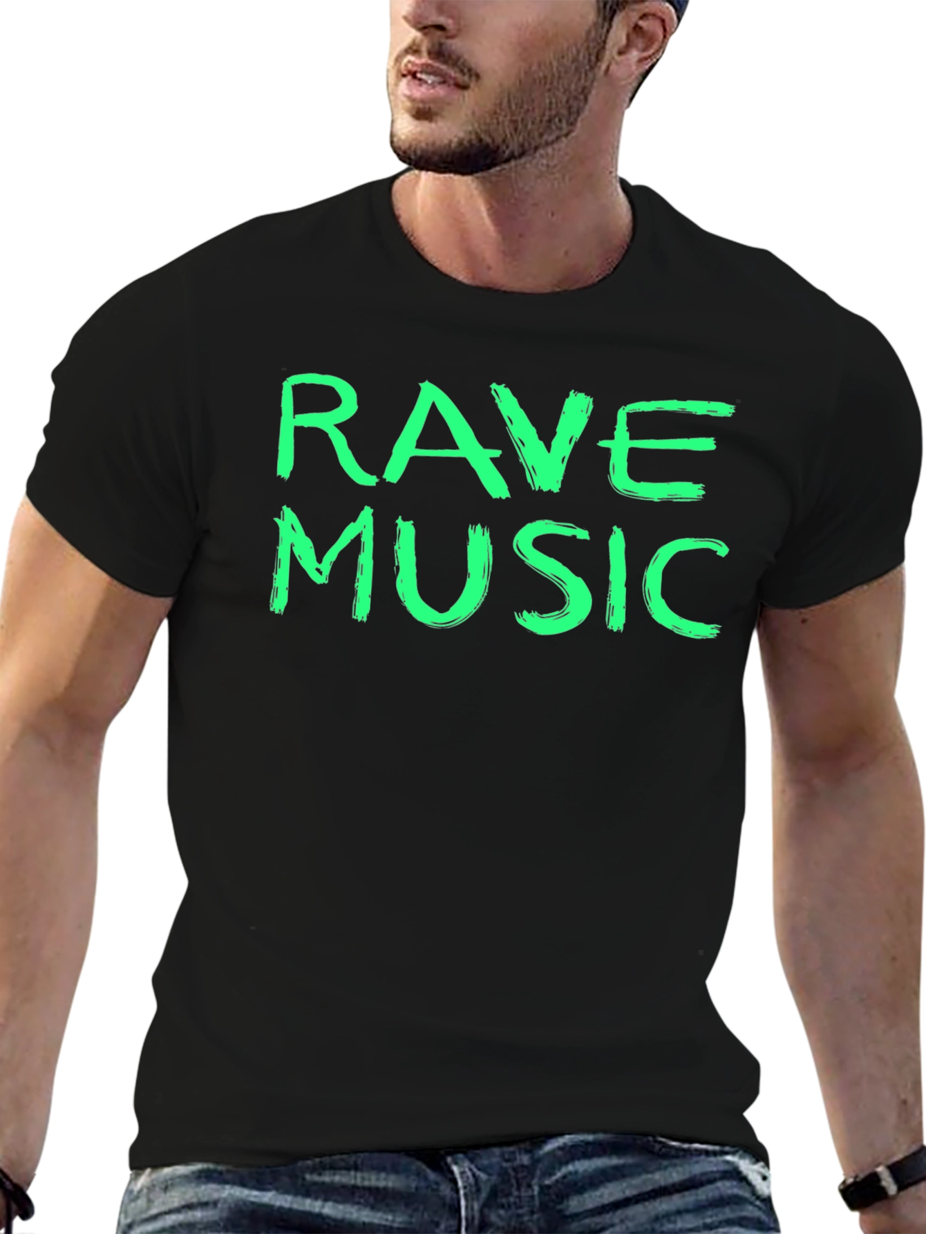 Rave Music Black Crew Neck T-Shirt