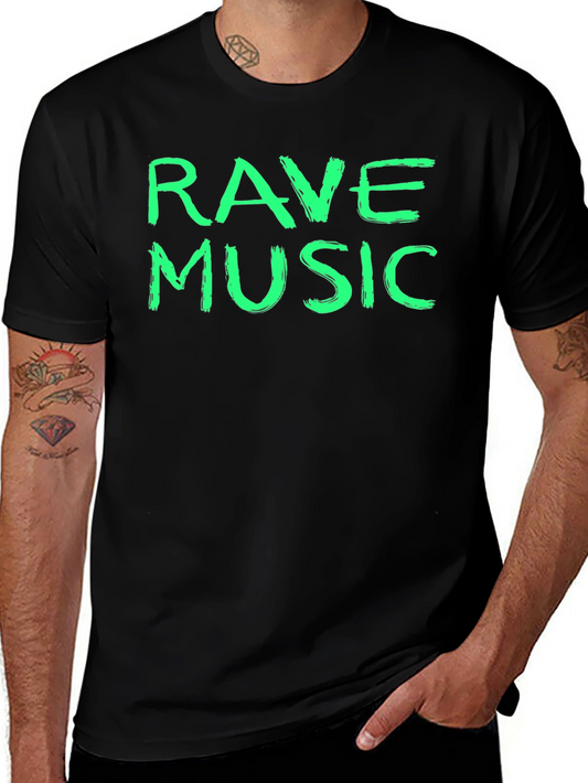 Rave Music Black Crew Neck T-Shirt