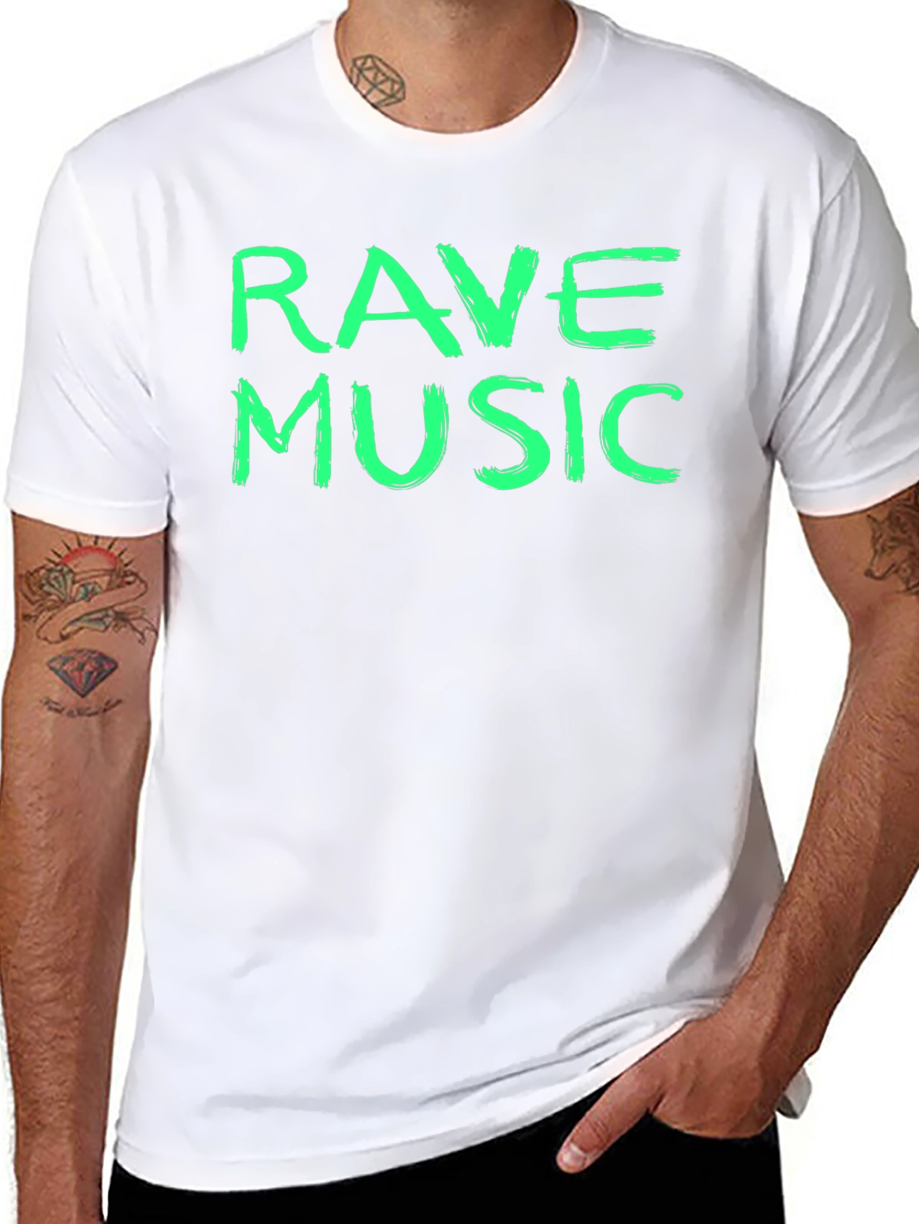 Rave Music Black Crew Neck T-Shirt
