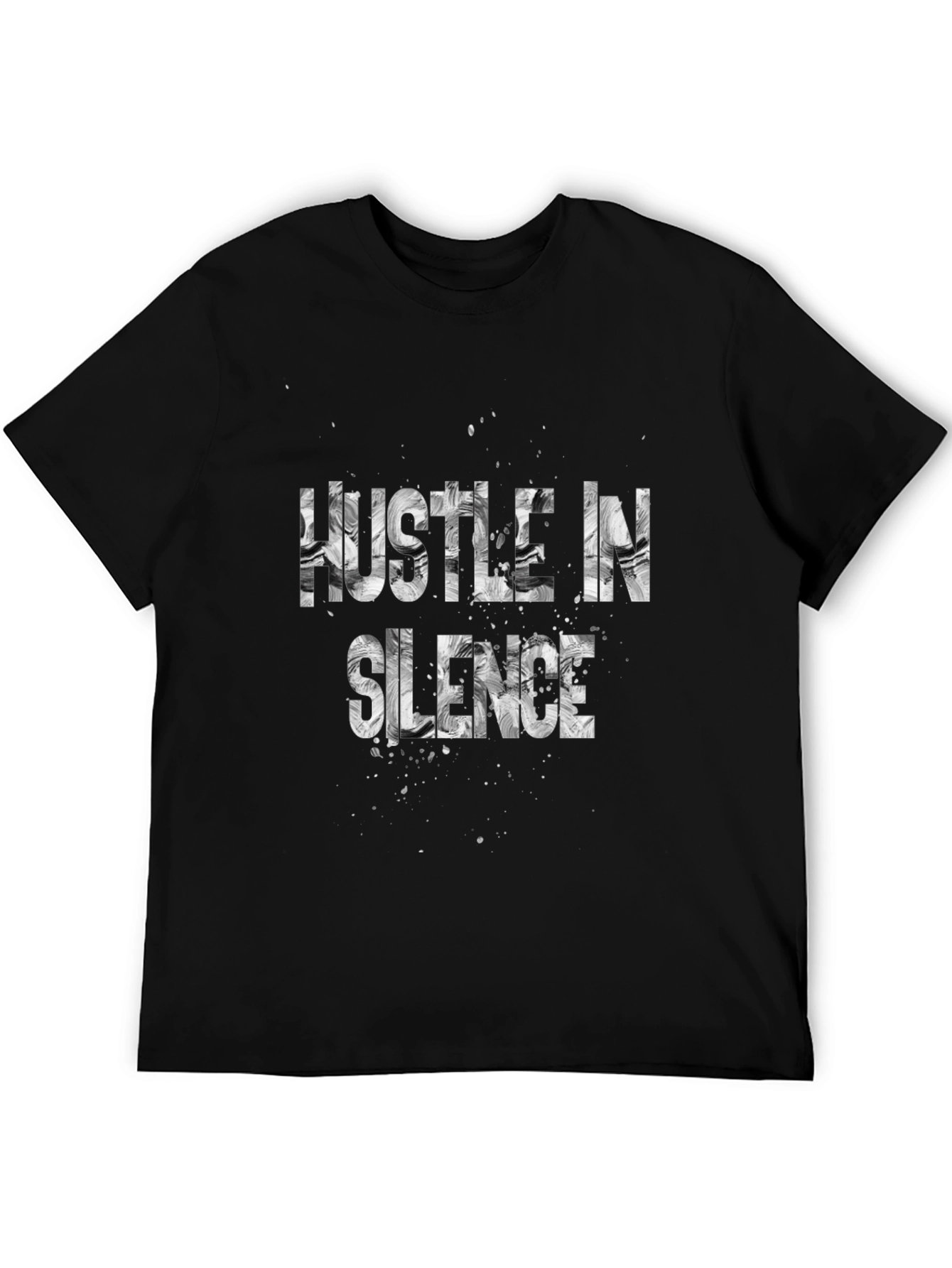 Hustle in Silence Graphic T-Shirt - Black
