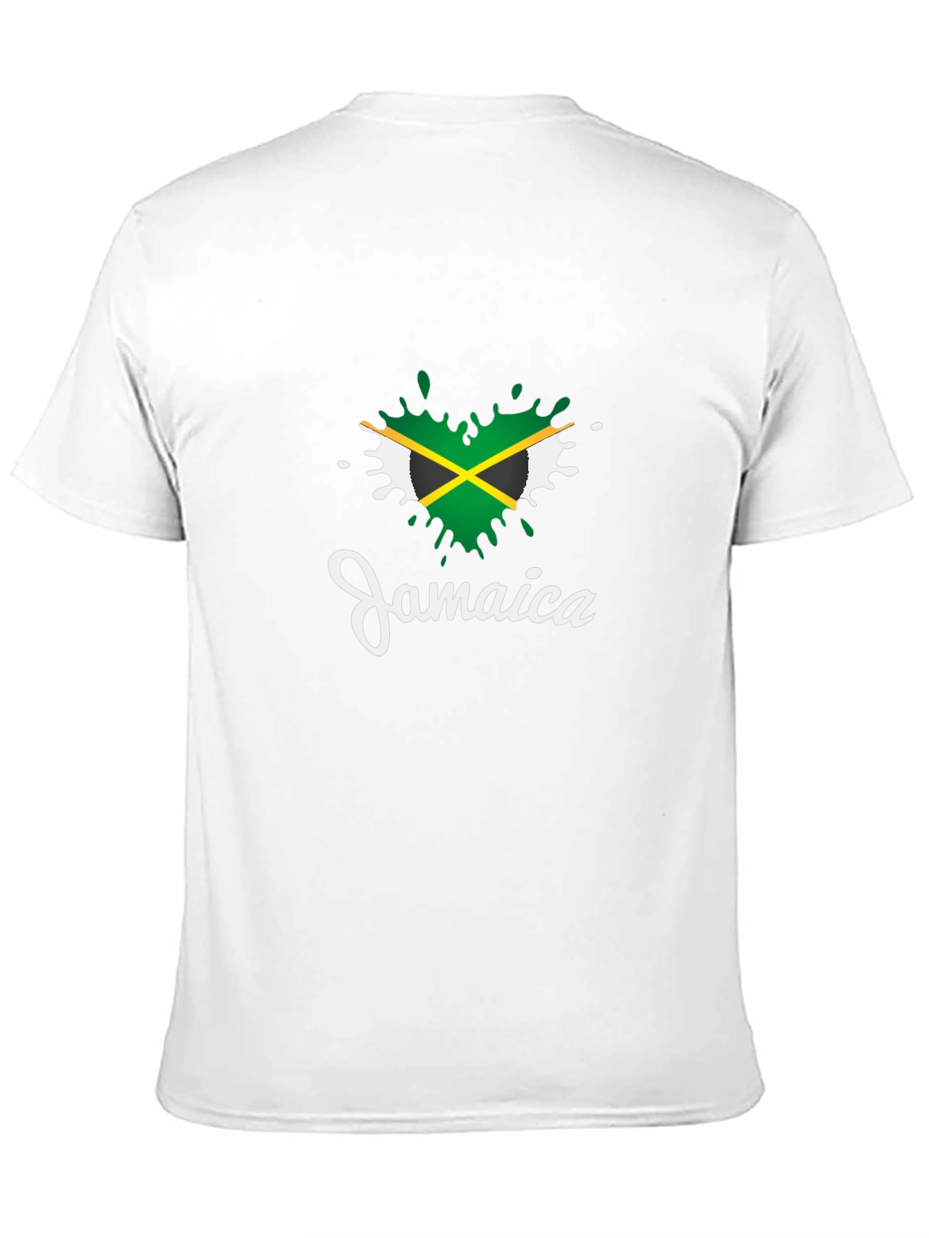 Jamaica Flag Heart T-Shirt - Black Cotton Tee