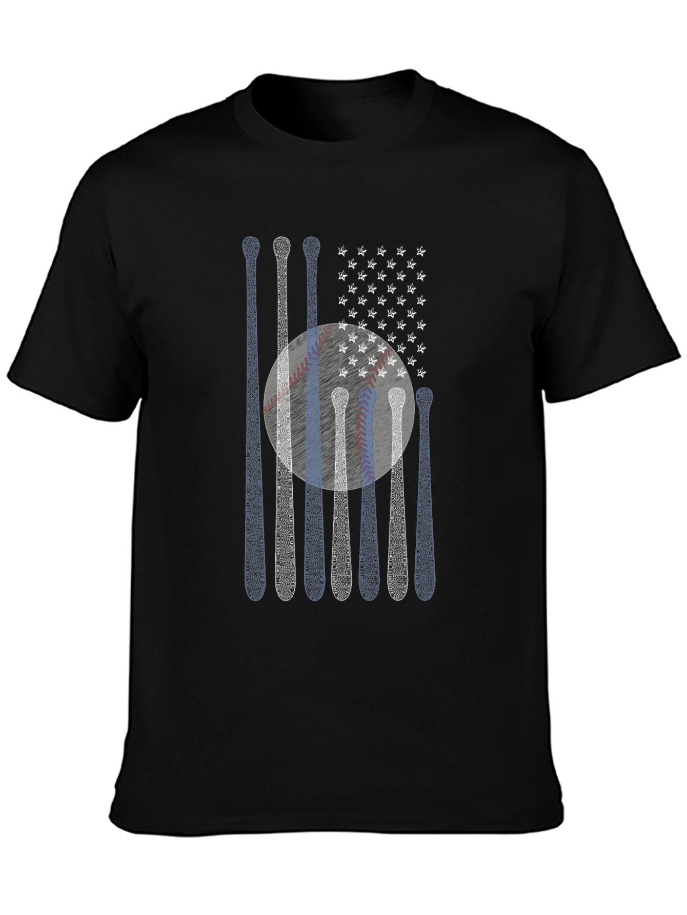 Baseball Bats American Flag T-Shirt