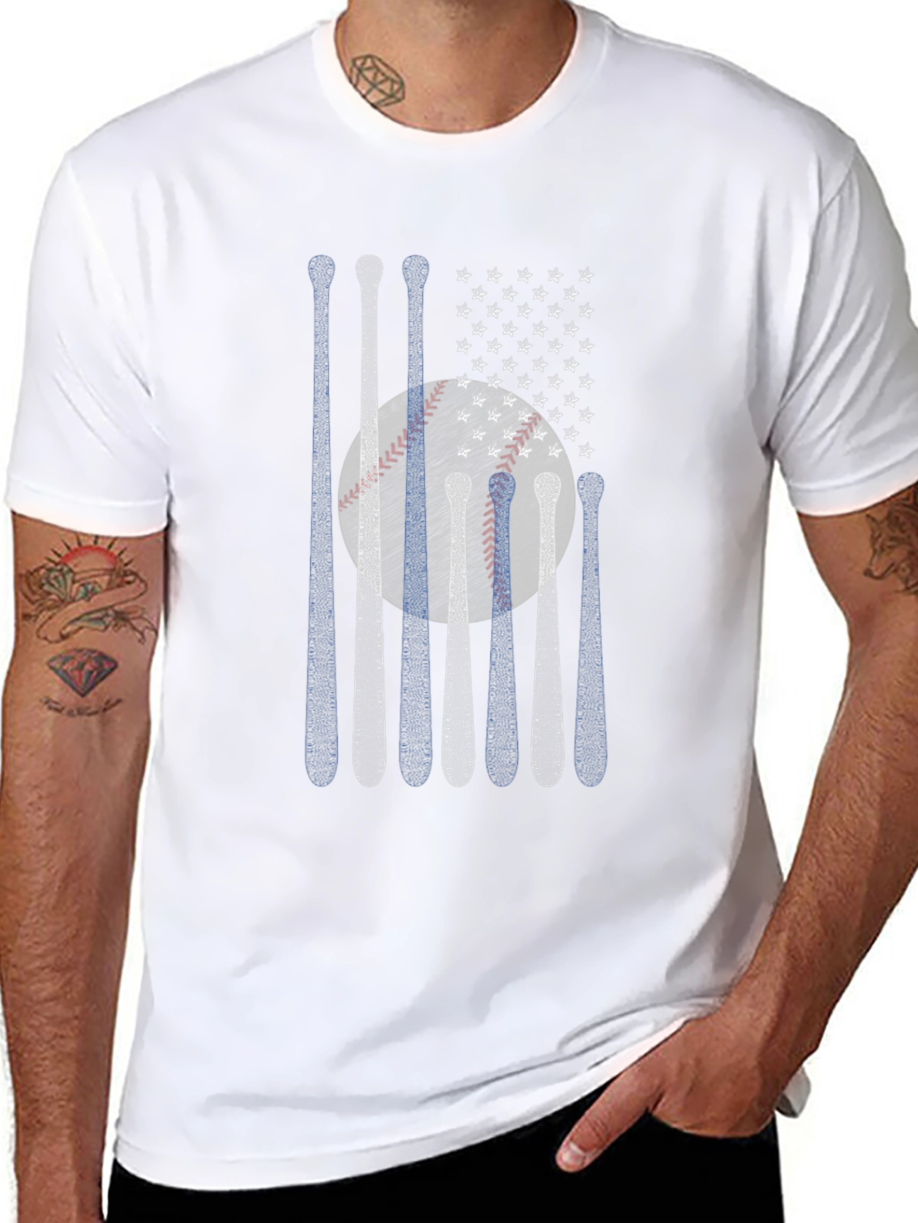 Baseball Bats American Flag T-Shirt