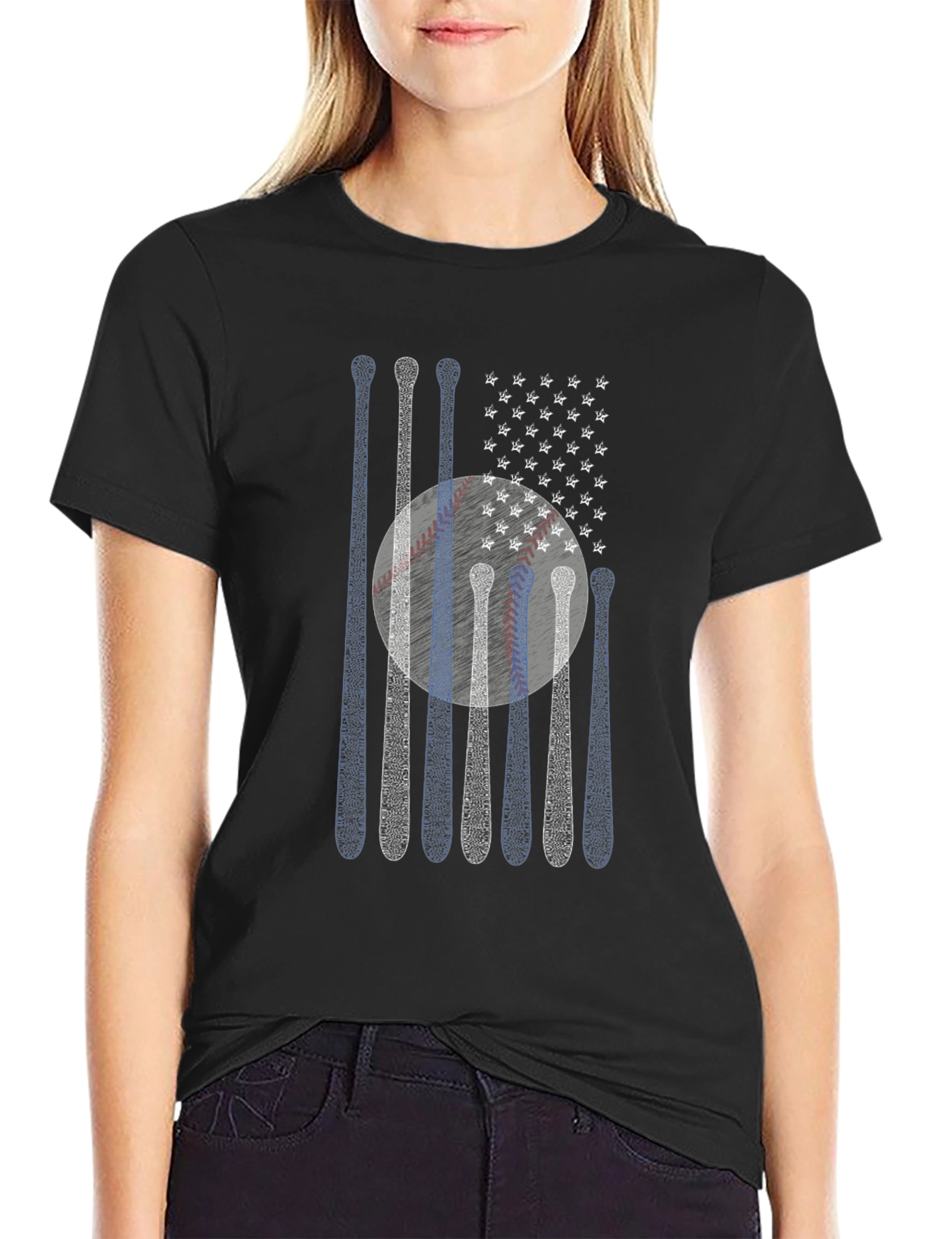 Baseball Bats American Flag T-Shirt
