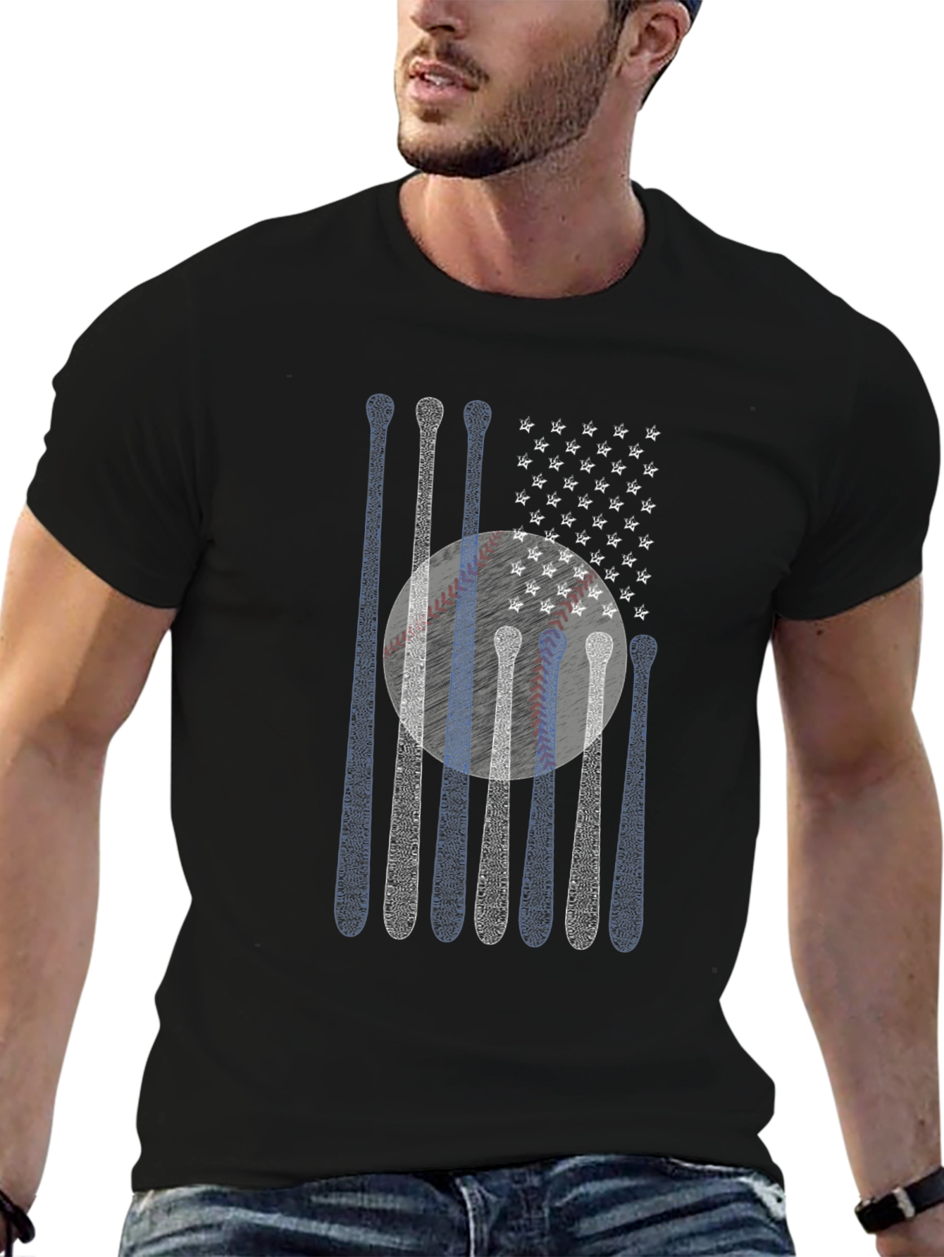 Baseball Bats American Flag T-Shirt