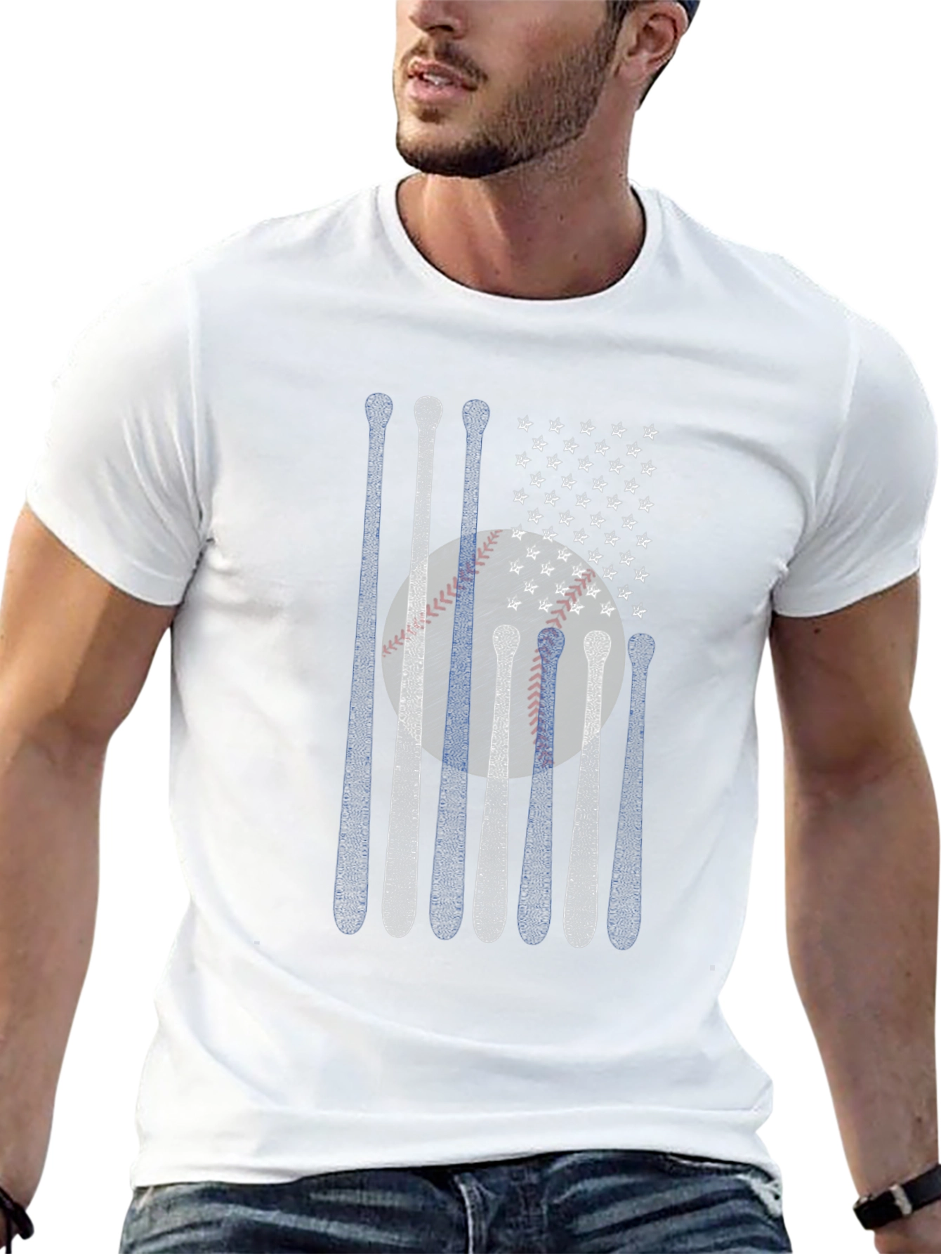 Baseball Bats American Flag T-Shirt