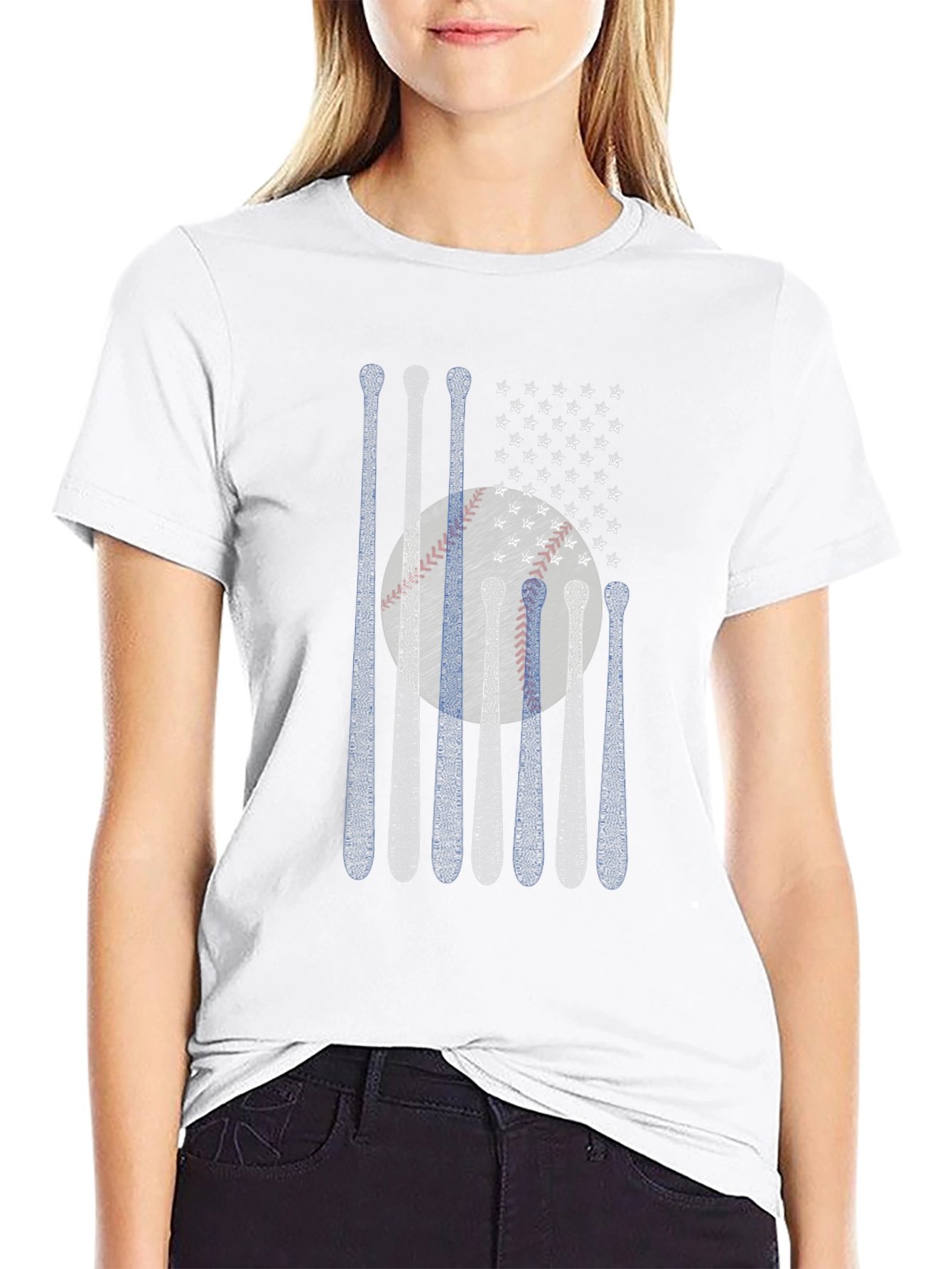 Baseball Bats American Flag T-Shirt