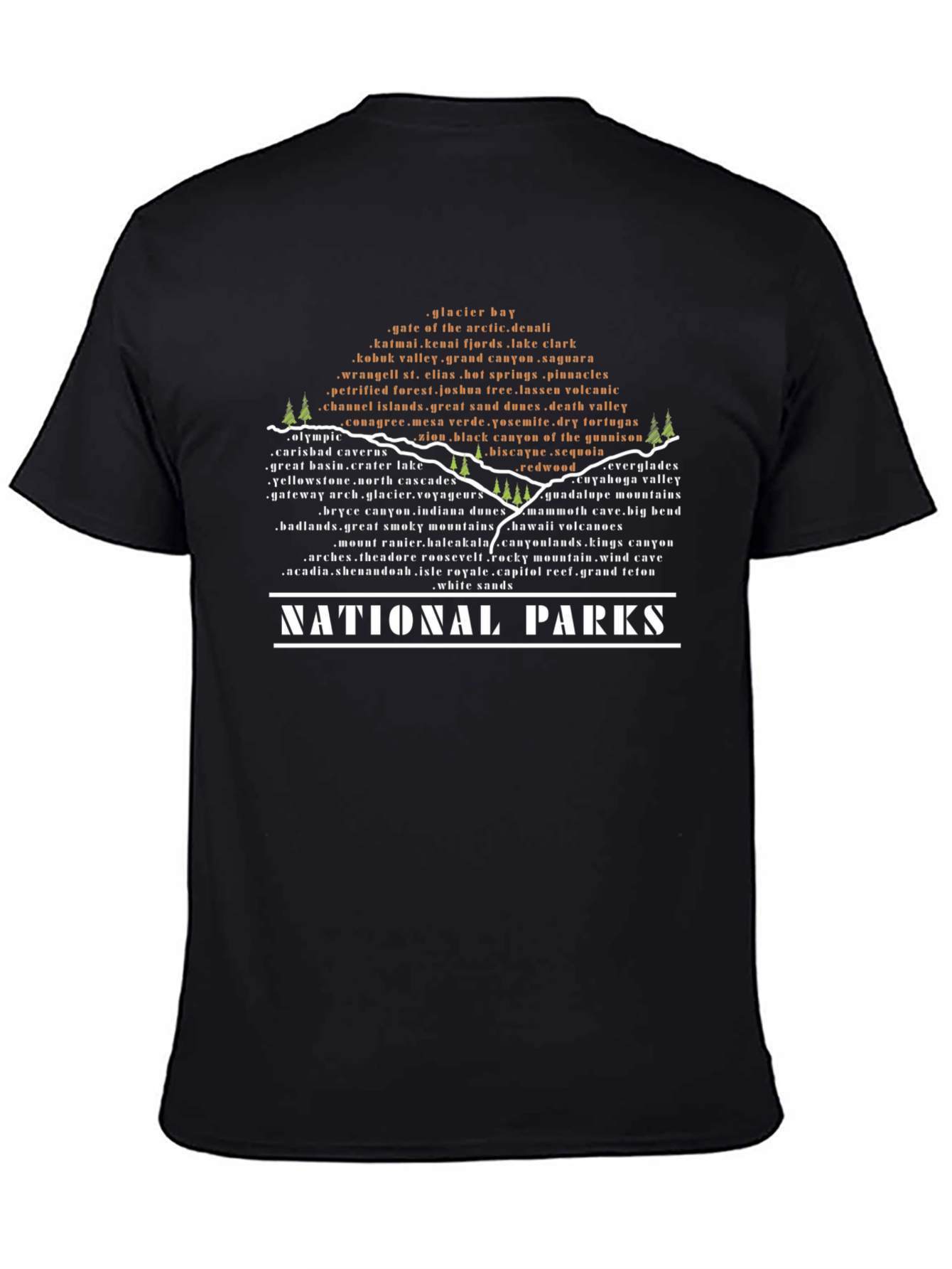 National Parks Word Cloud T-Shirt
