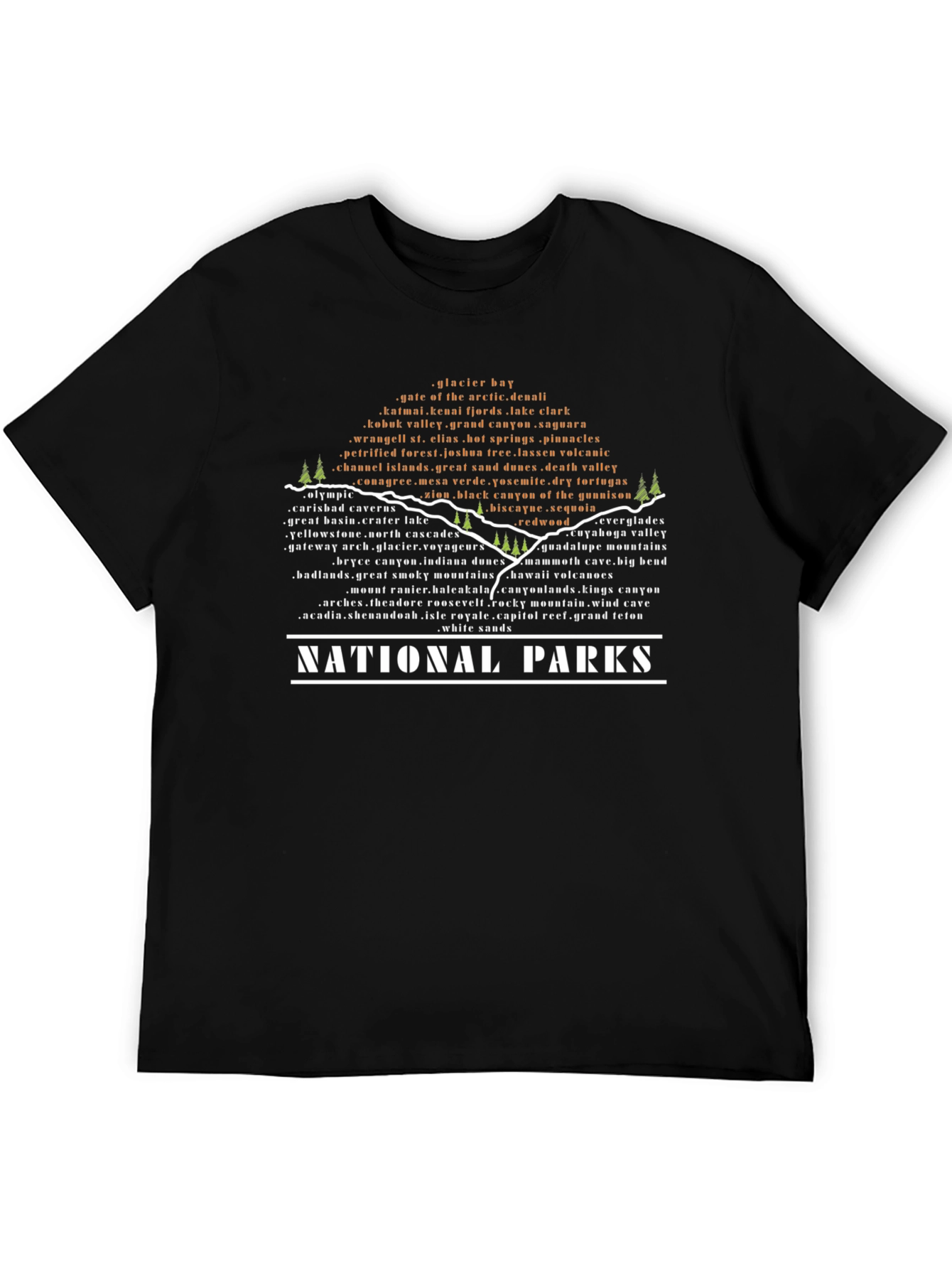 National Parks Word Cloud T-Shirt