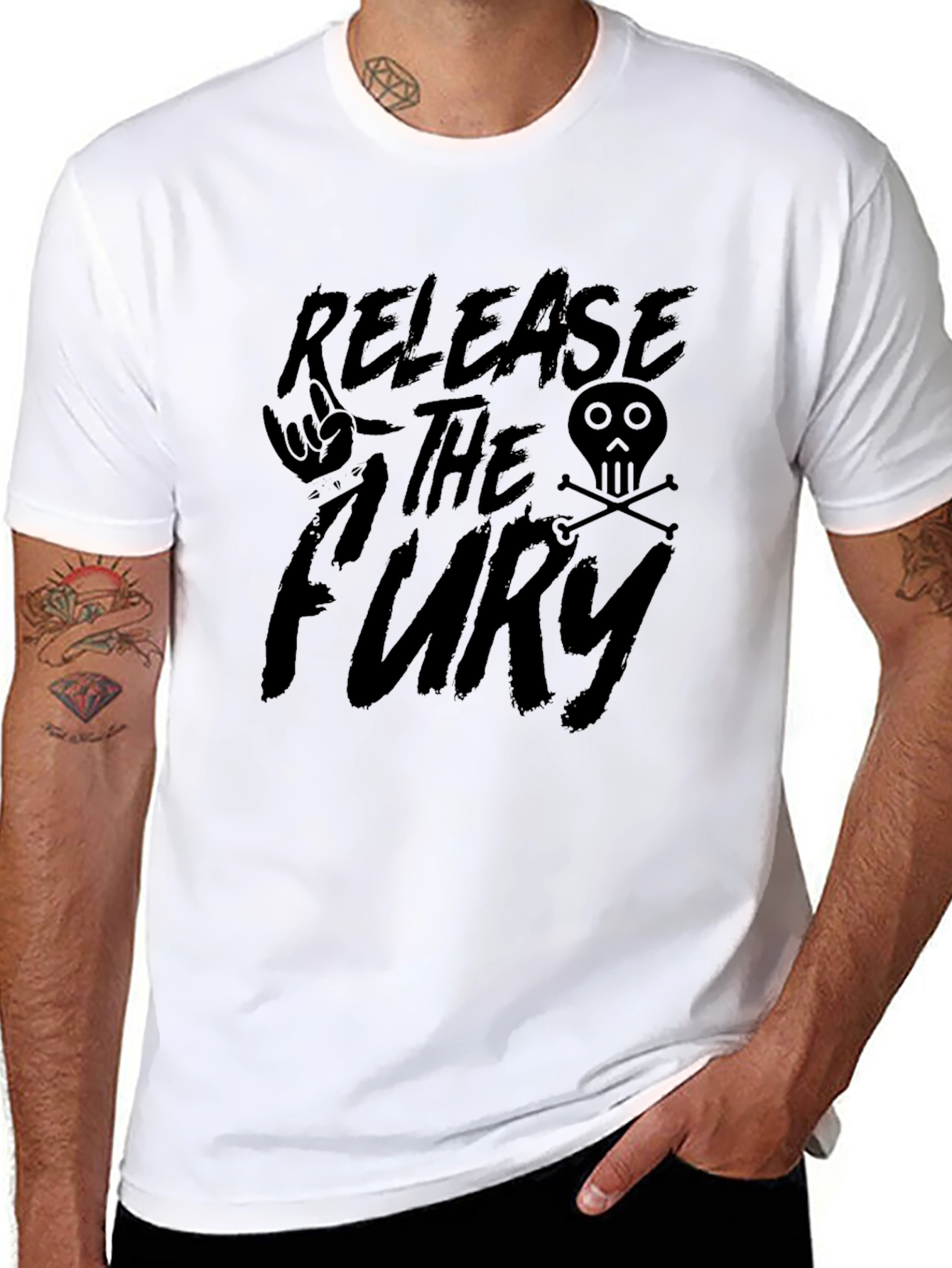 Release The Fury Graphic Tee - Black Cotton T-Shirt