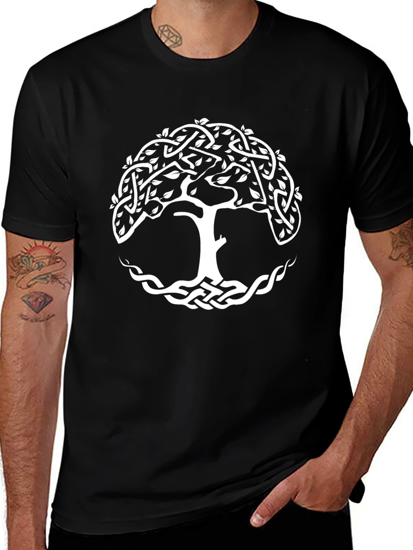 Celtic Tree of Life Graphic Tee - Black