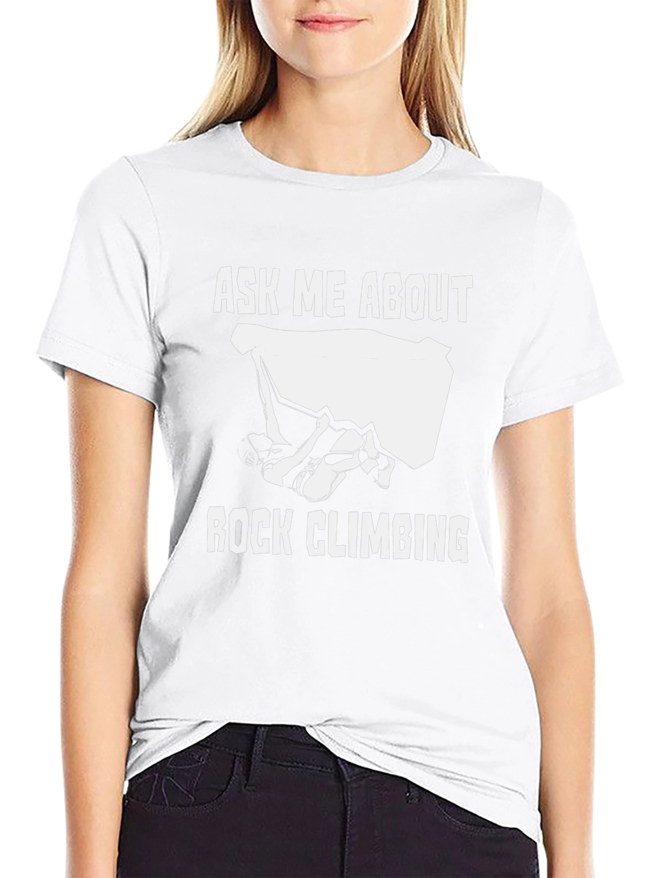 Ask Me About Rock Climbing Black Graphic Tee