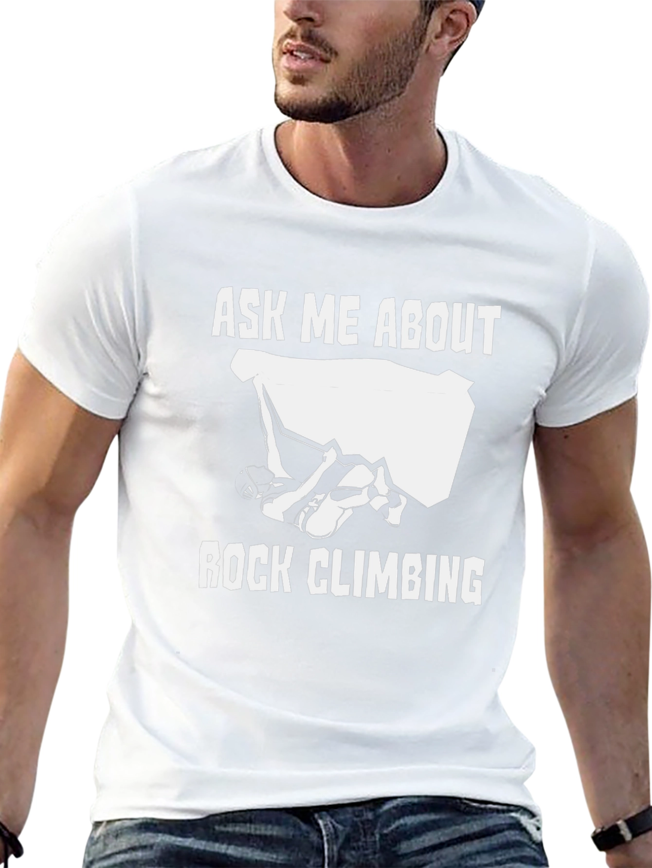 Ask Me About Rock Climbing Black Graphic Tee