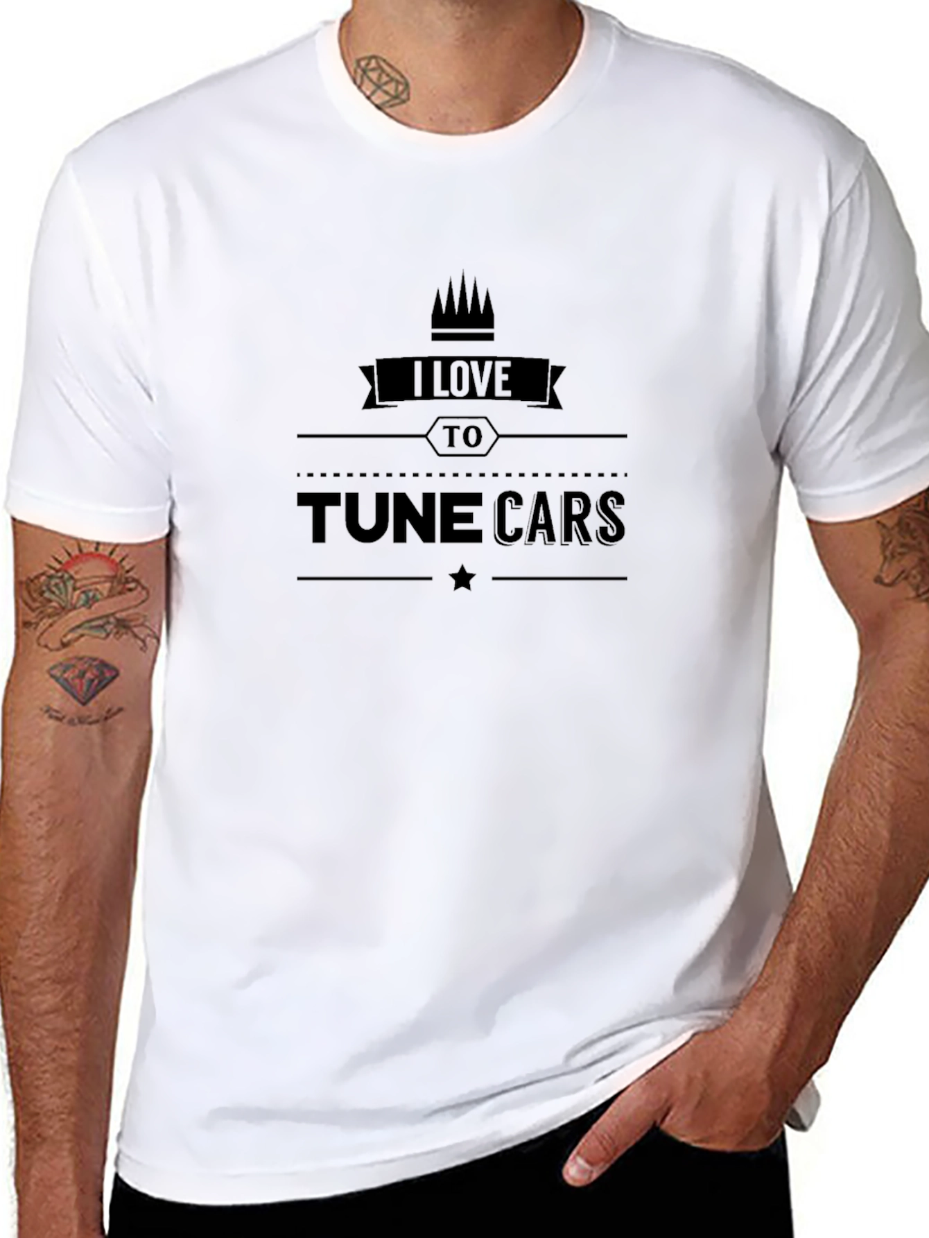 I Love to Tune Cars Black T-Shirt