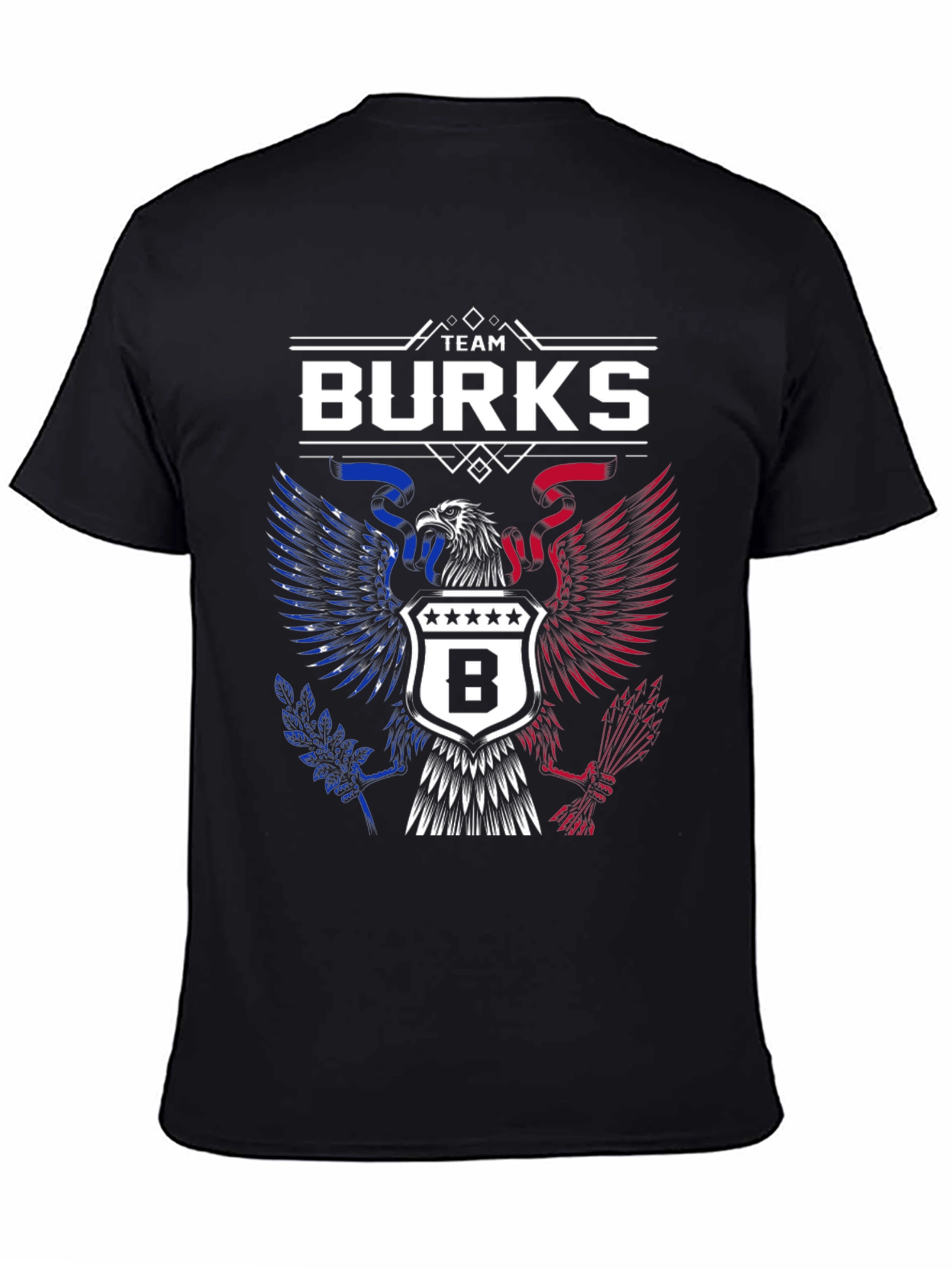 Team Burks Eagle Crest Black T-Shirt