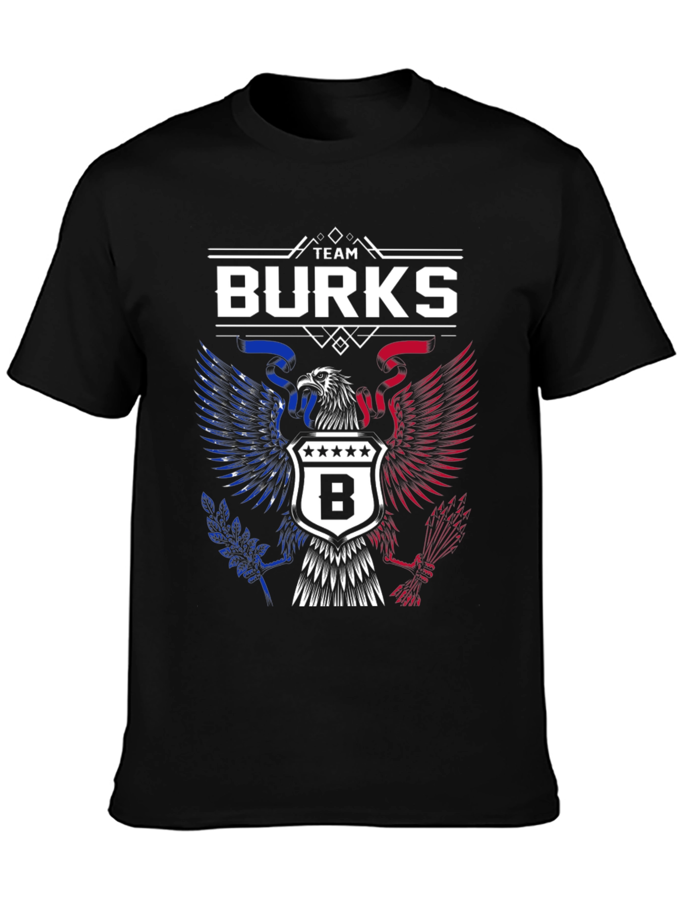 Team Burks Eagle Crest Black T-Shirt