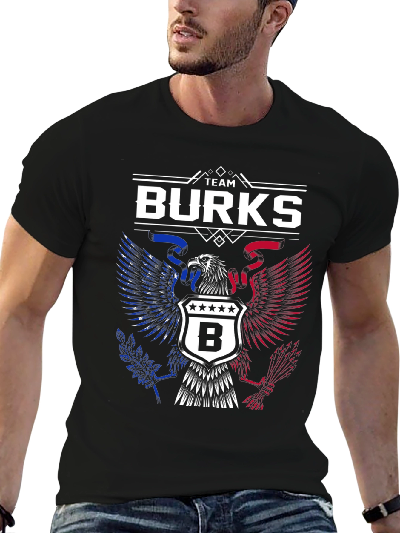 Team Burks Eagle Crest Black T-Shirt