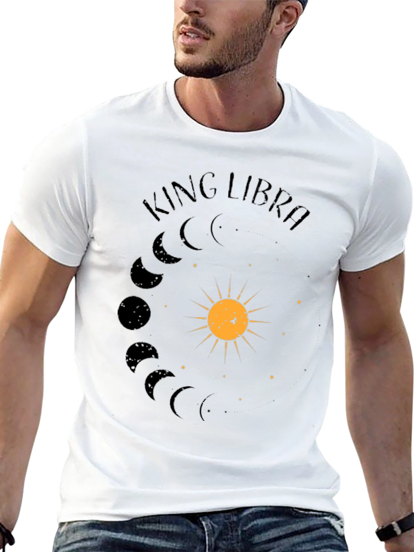 King Libra Zodiac Sign T-Shirt - Black Cotton