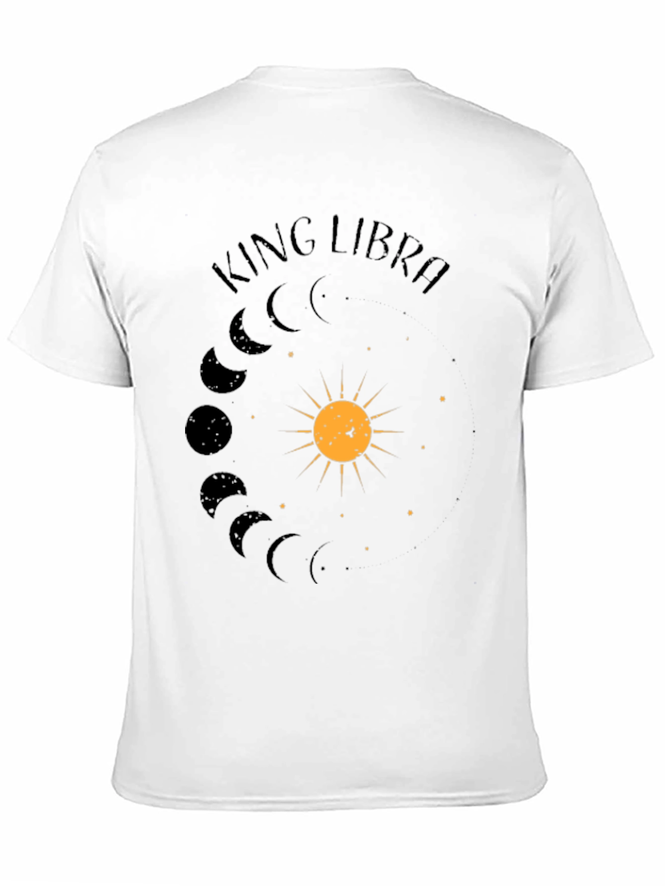 King Libra Zodiac Sign T-Shirt - Black Cotton