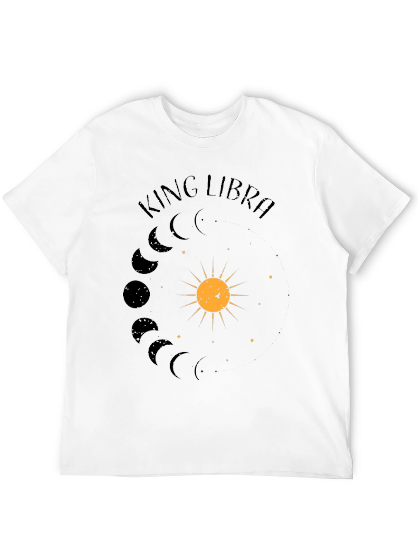 King Libra Zodiac Sign T-Shirt - Black Cotton