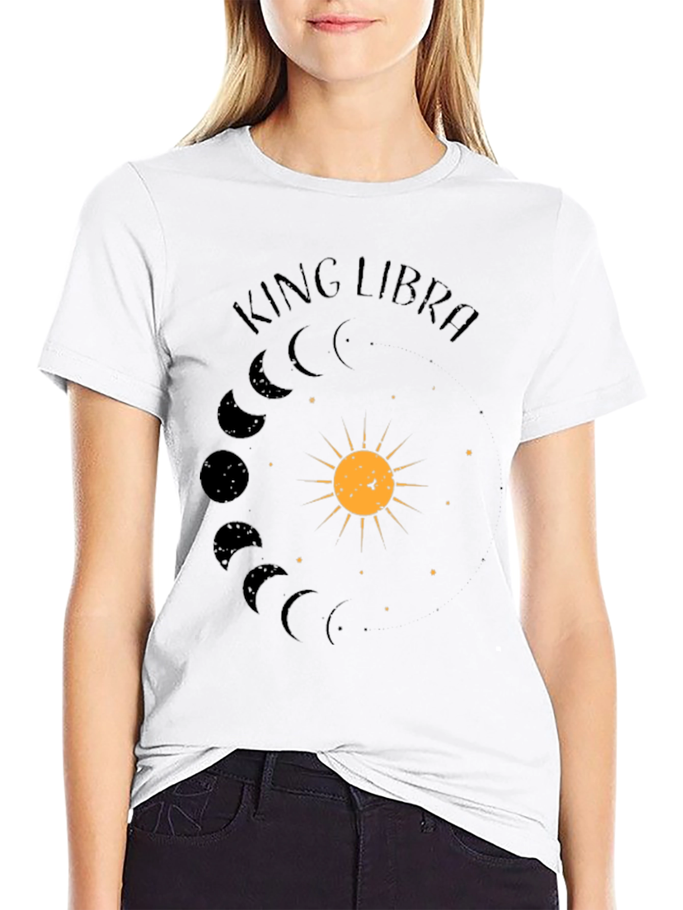 King Libra Zodiac Sign T-Shirt - Black Cotton