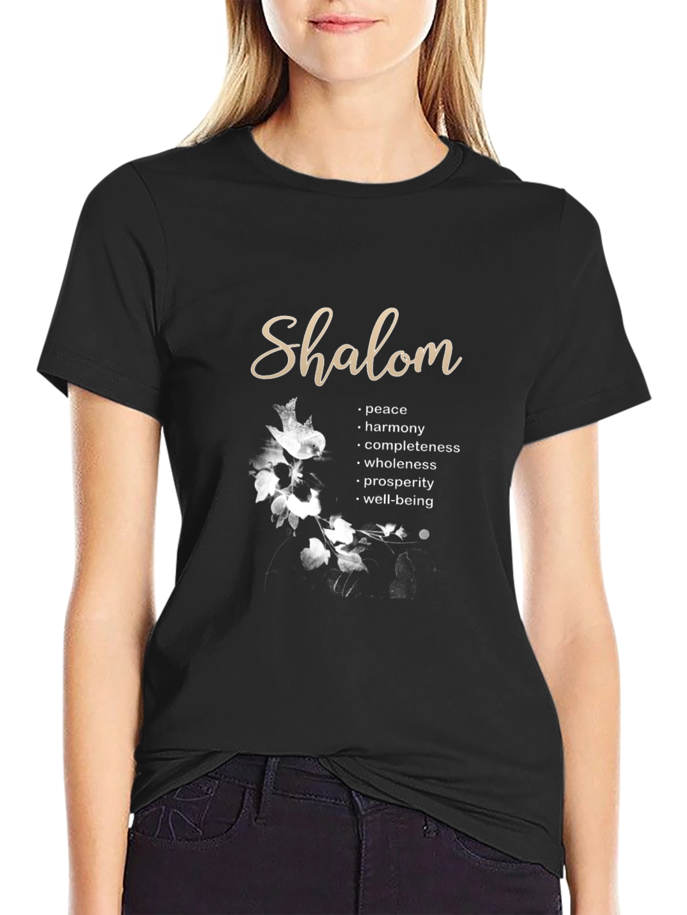 Shalom Meaningful Graphic T-Shirt - Peace Harmony Completeness