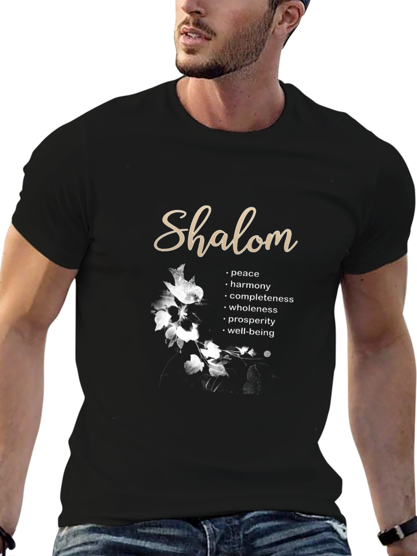 Shalom Meaningful Graphic T-Shirt - Peace Harmony Completeness