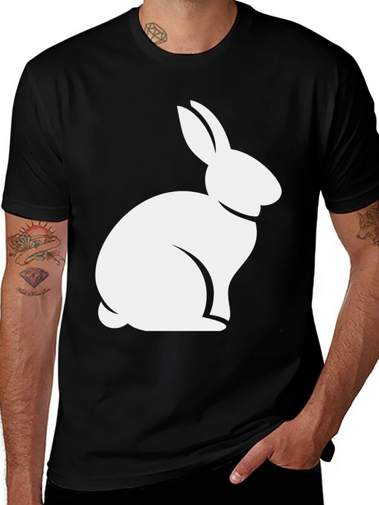 Rabbit Graphic Tee - Black Casual T-Shirt