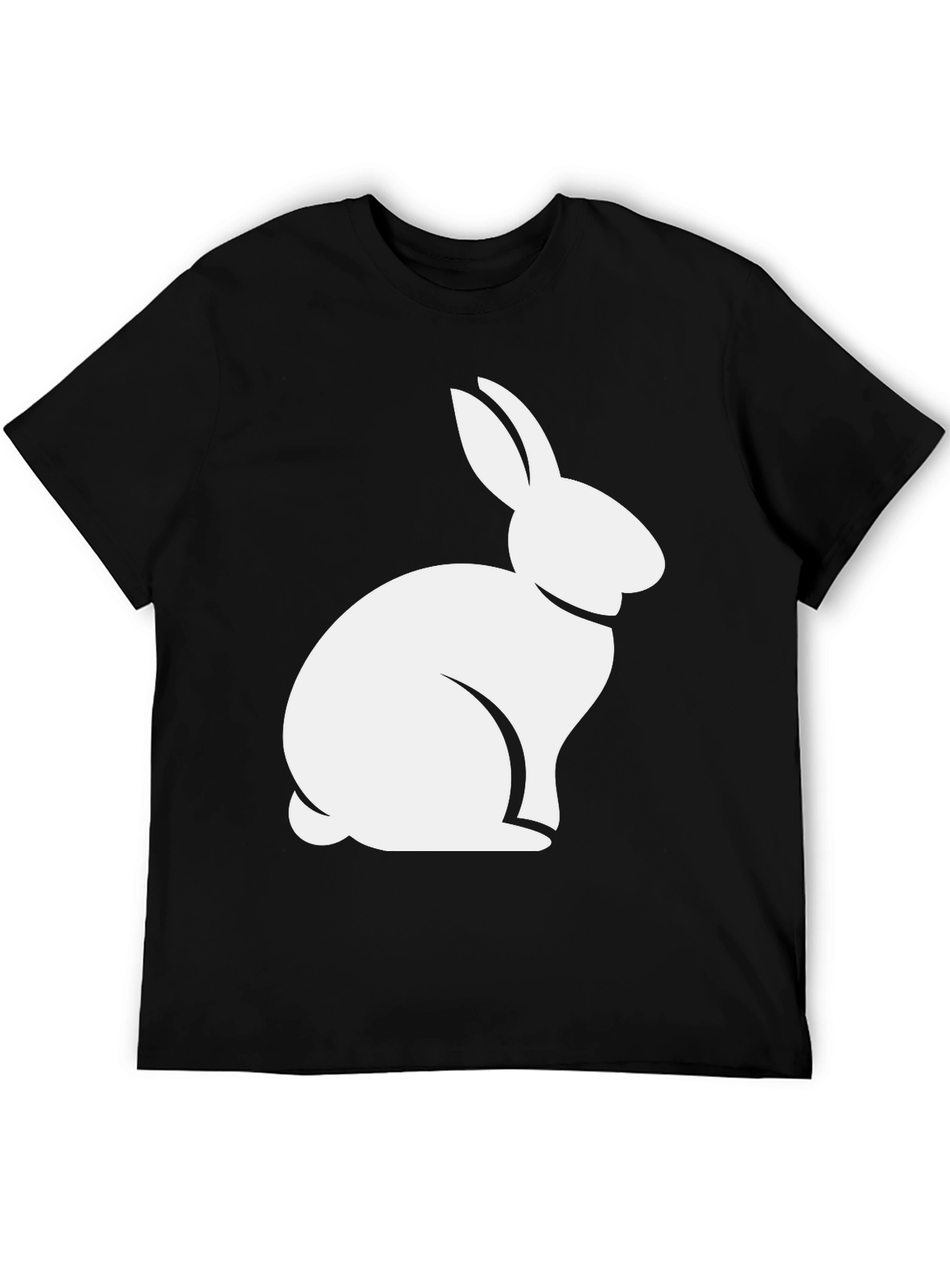 Rabbit Graphic Tee - Black Casual T-Shirt