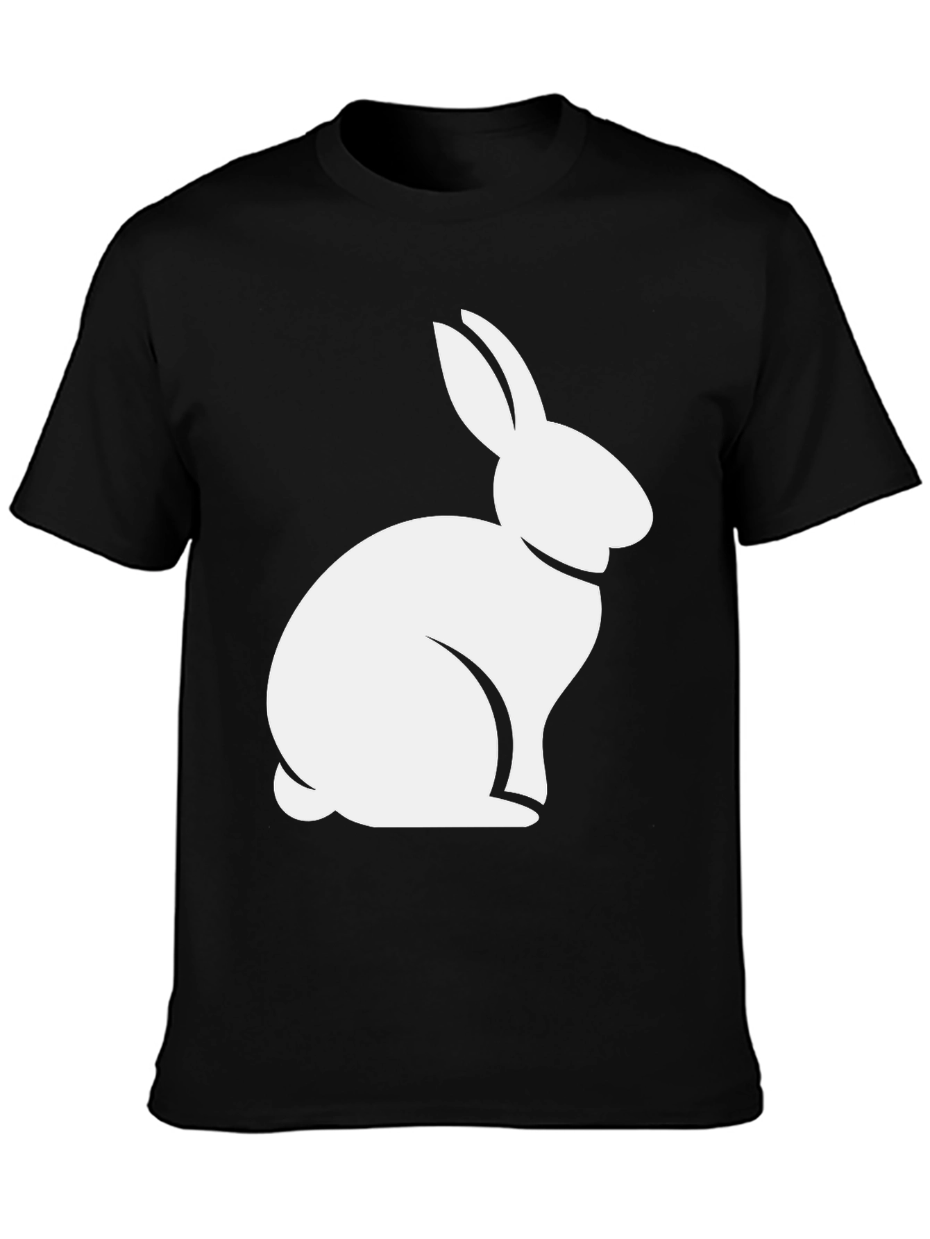 Rabbit Graphic Tee - Black Casual T-Shirt