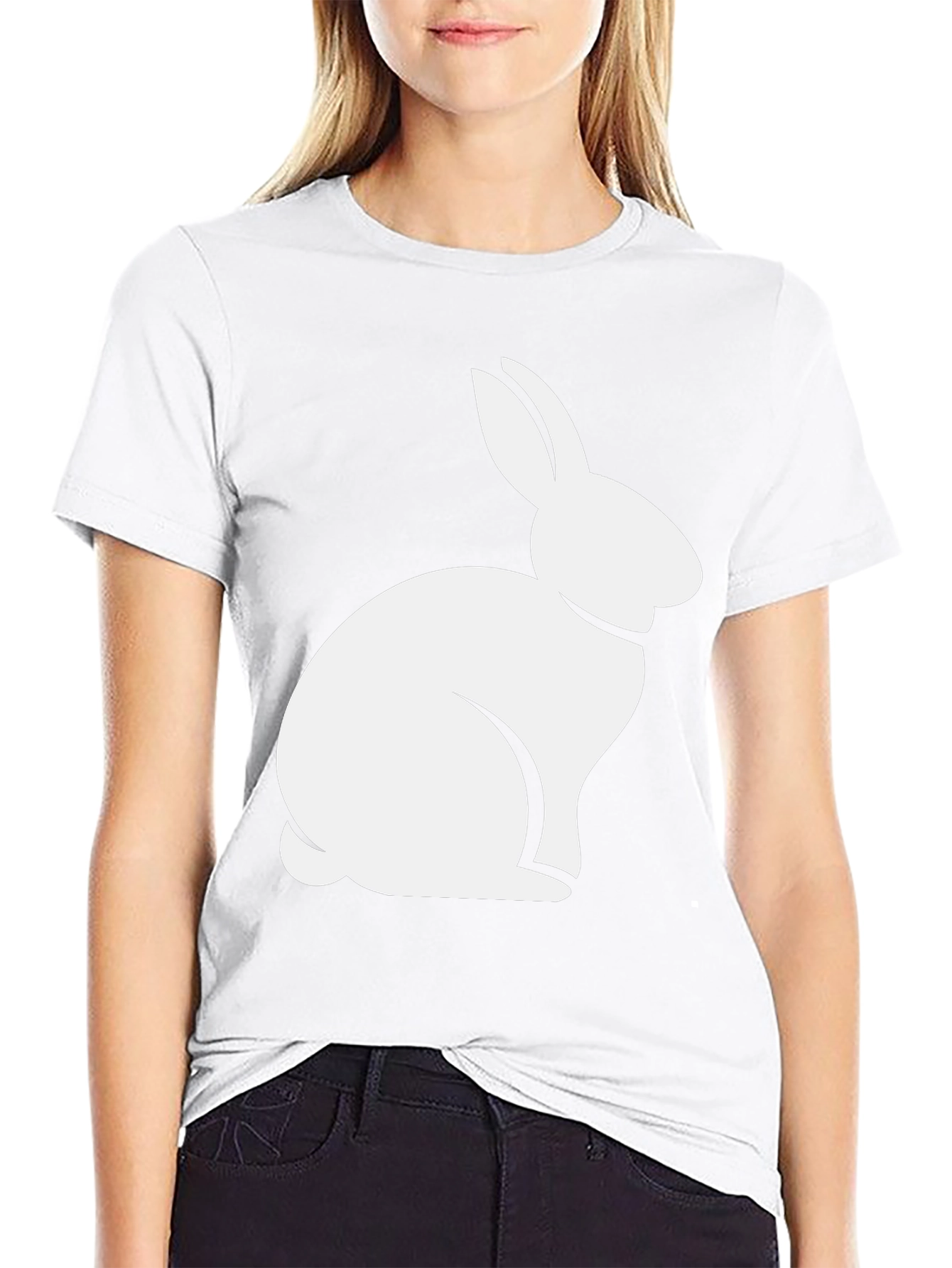 Rabbit Graphic Tee - Black Casual T-Shirt