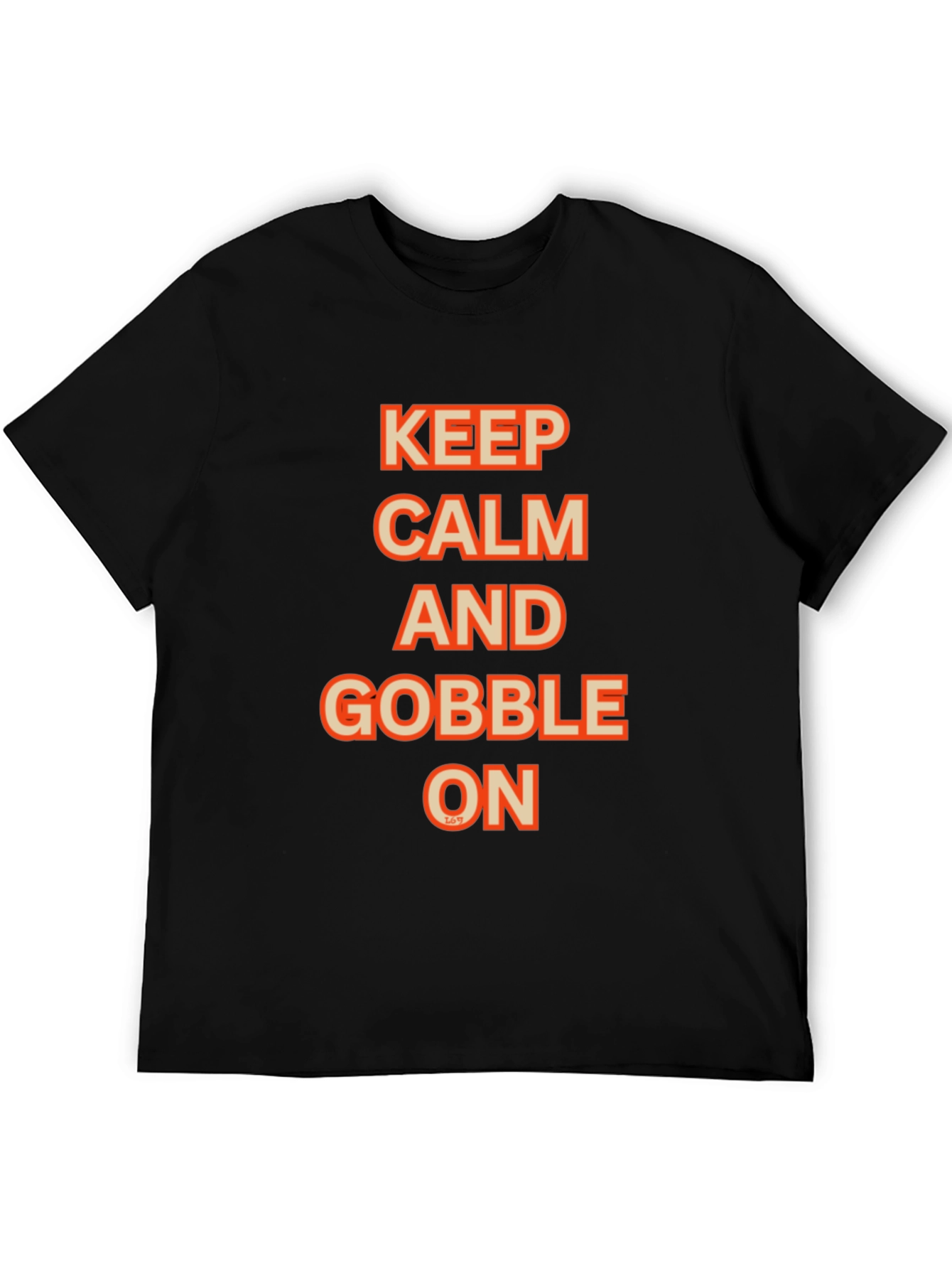 Keep Calm and Gobble On Black Graphic Tee